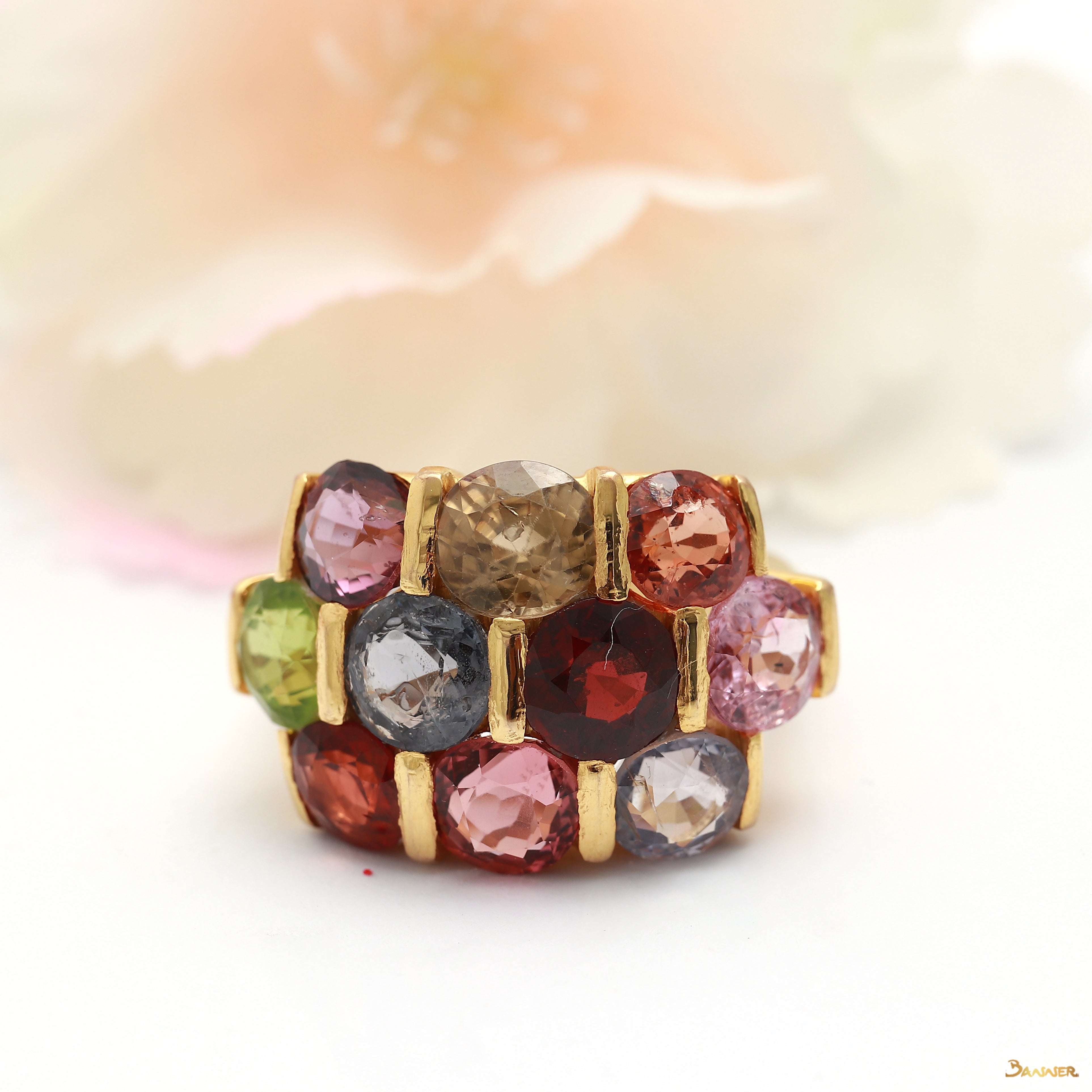 Multi-Colored Spinel Ring