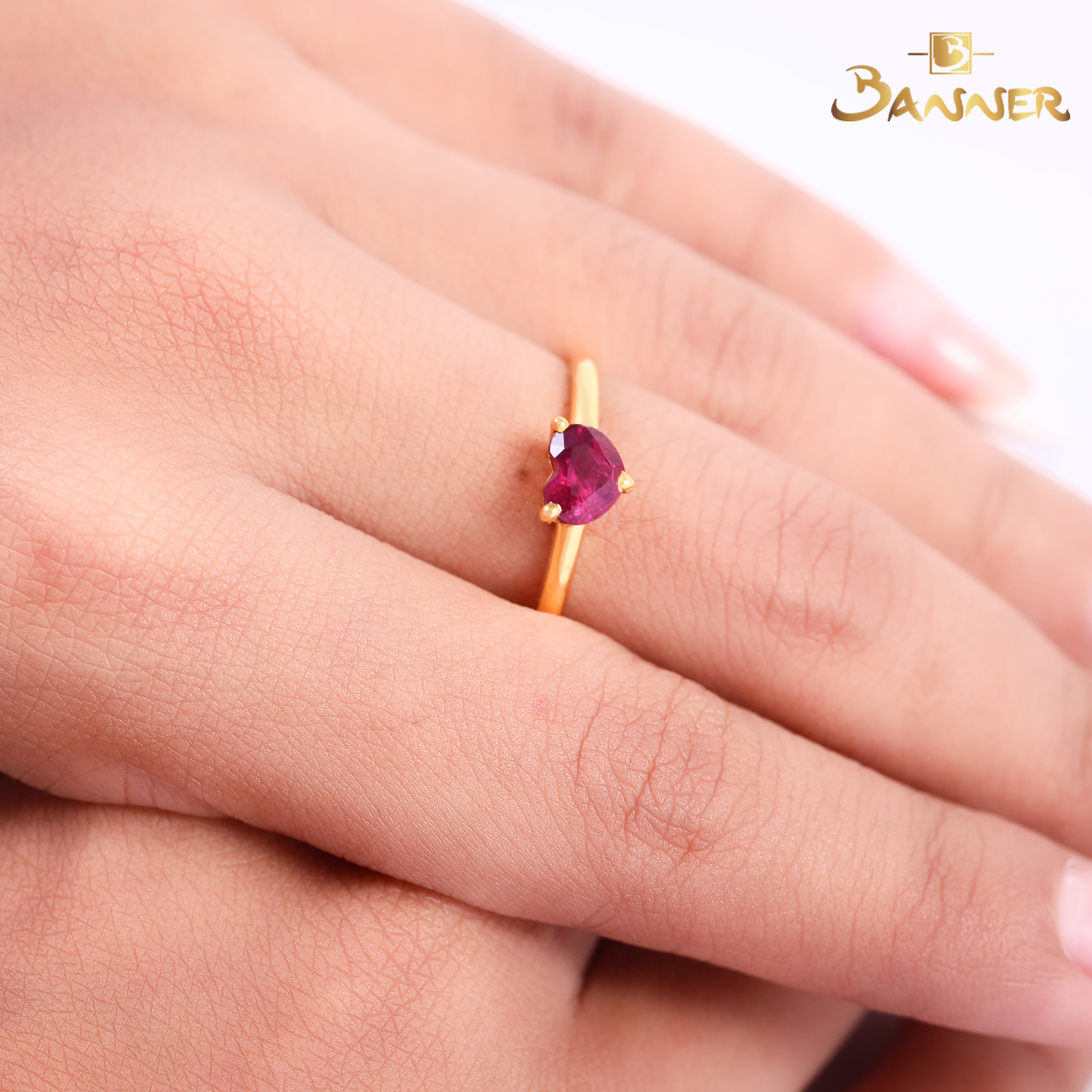 Spinel Heart Ring