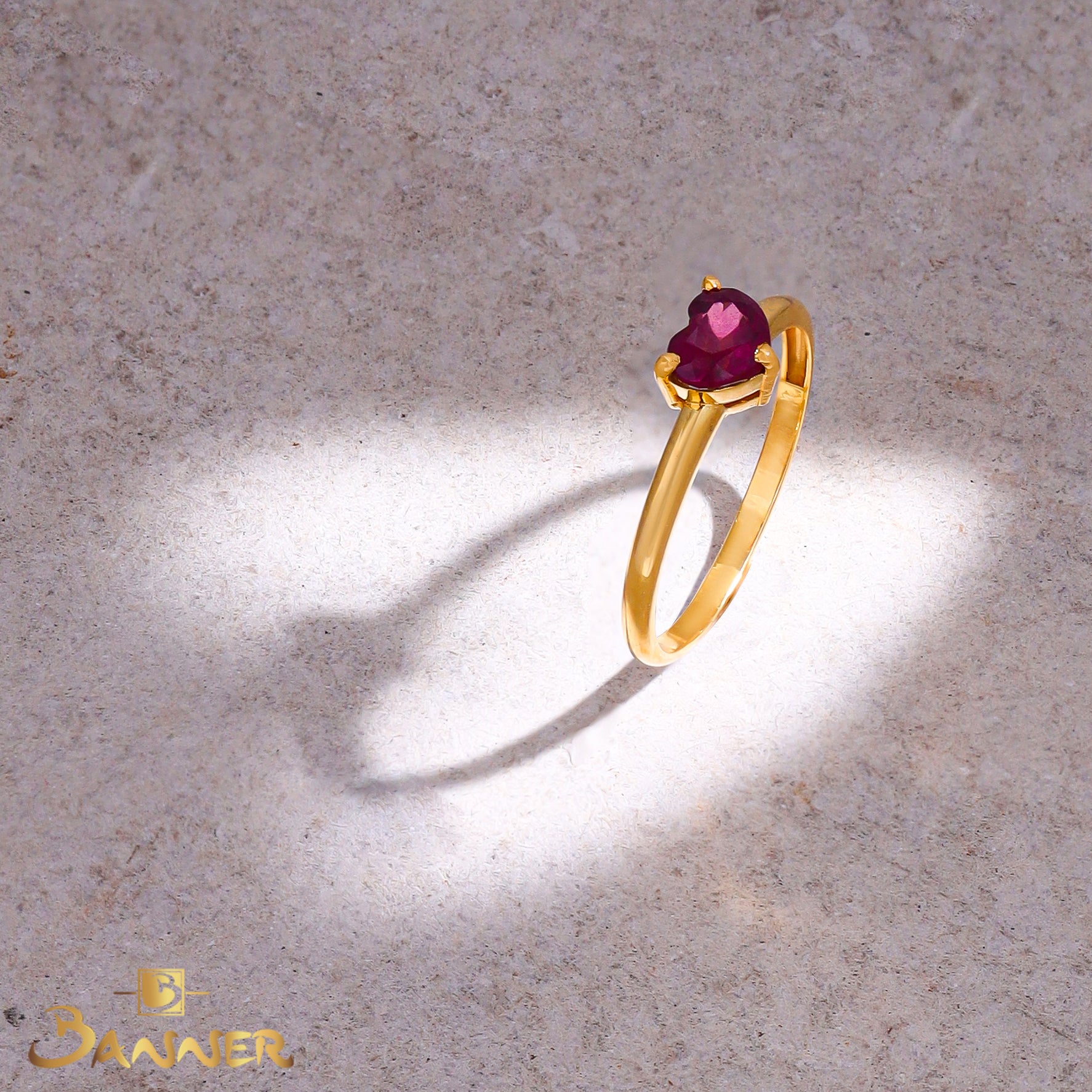 Spinel Heart Ring