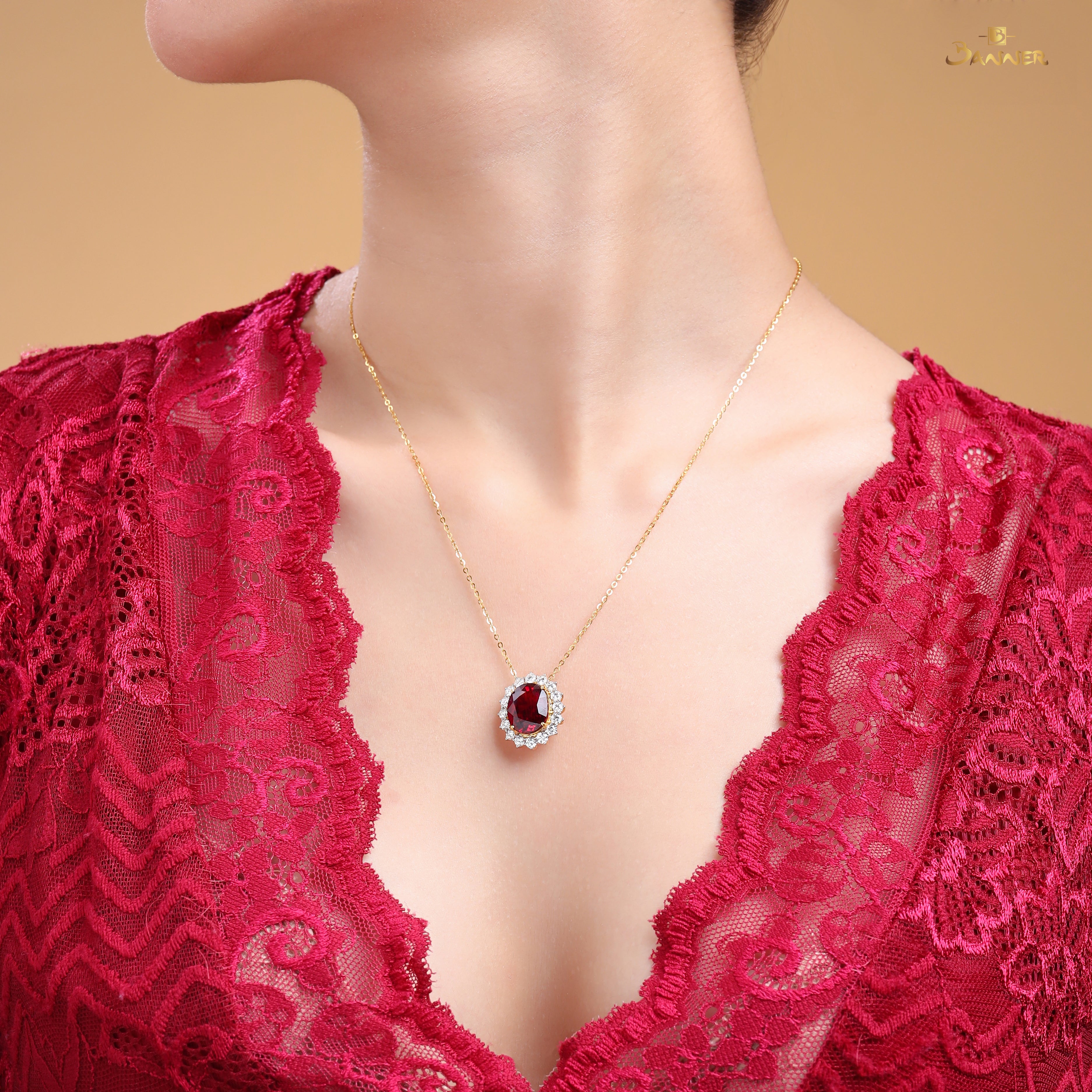 Spinel and Diamond Diana Ring & Pendant
