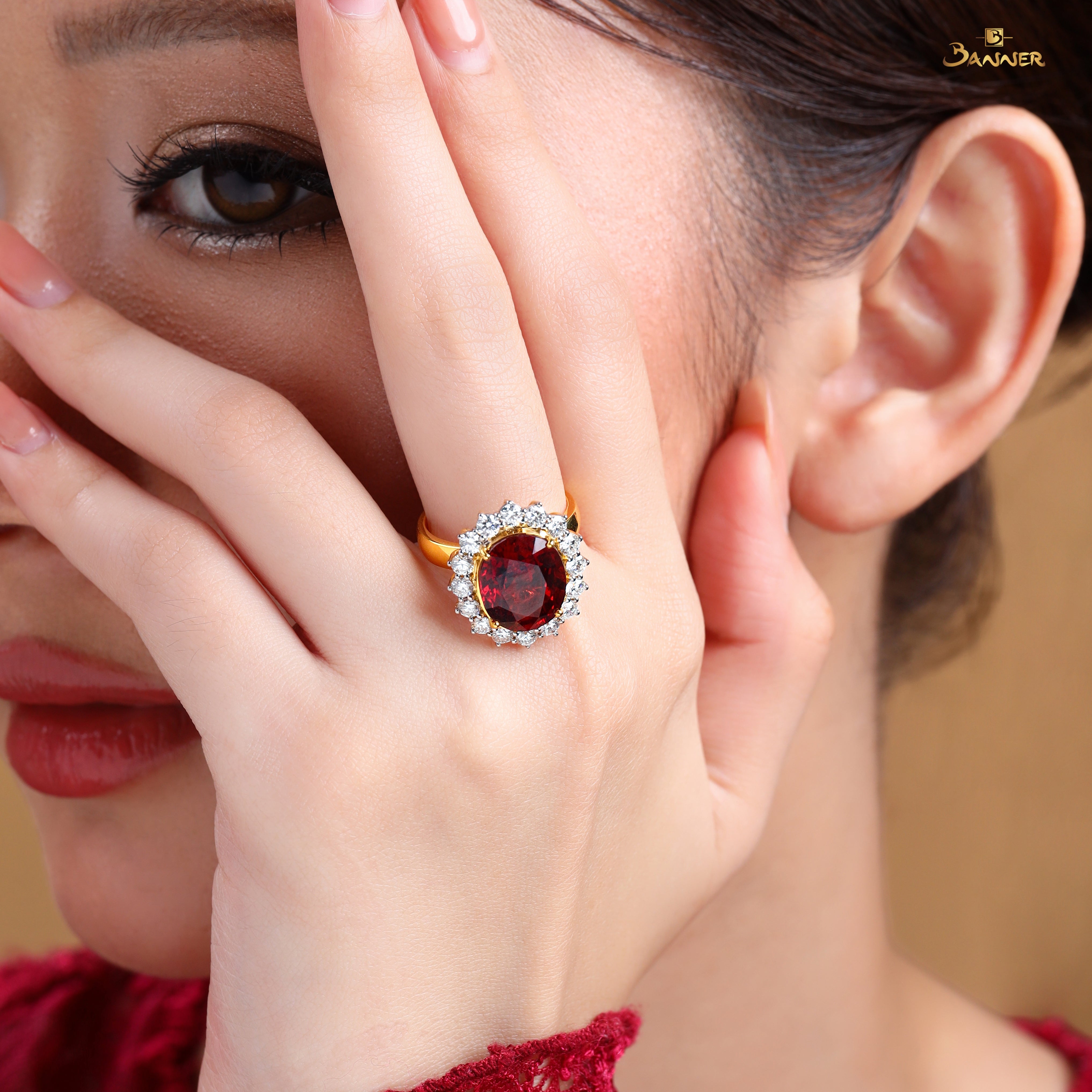 Spinel and Diamond Diana Ring & Pendant