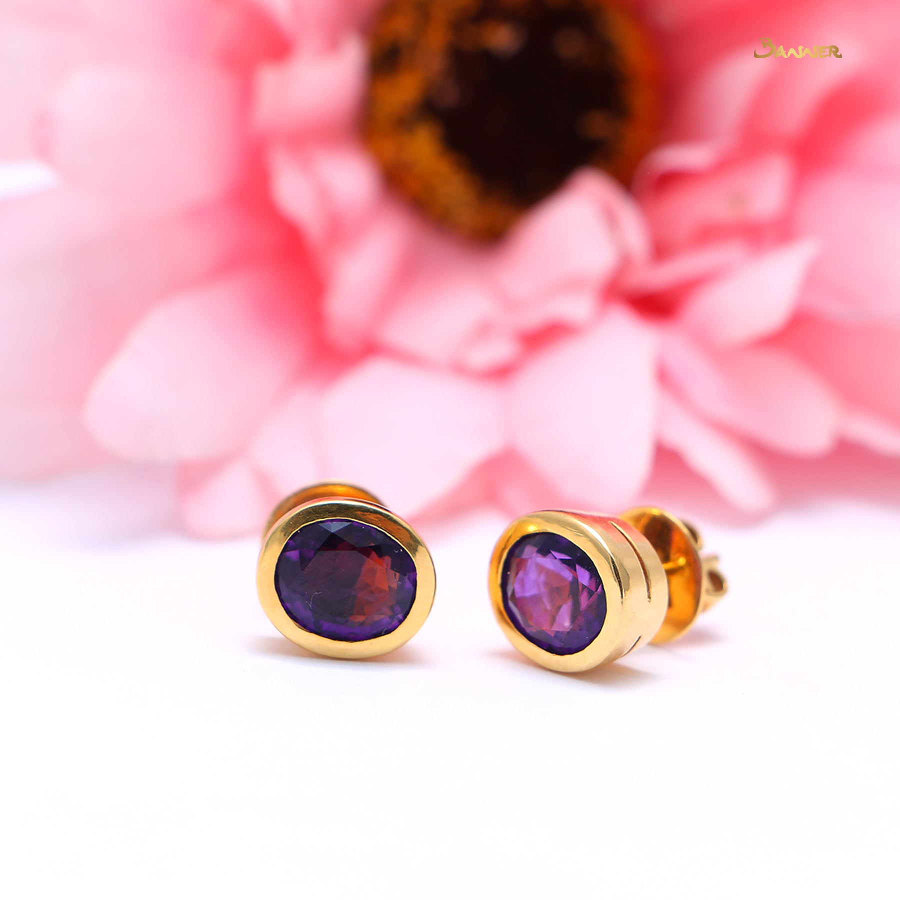 Amethyst Stud Earrings