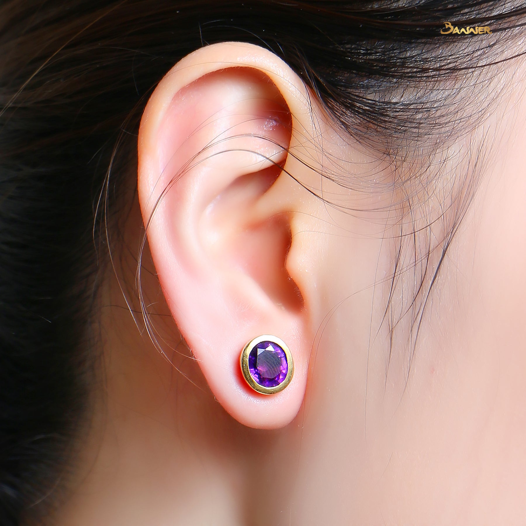 Amethyst Stud Earrings