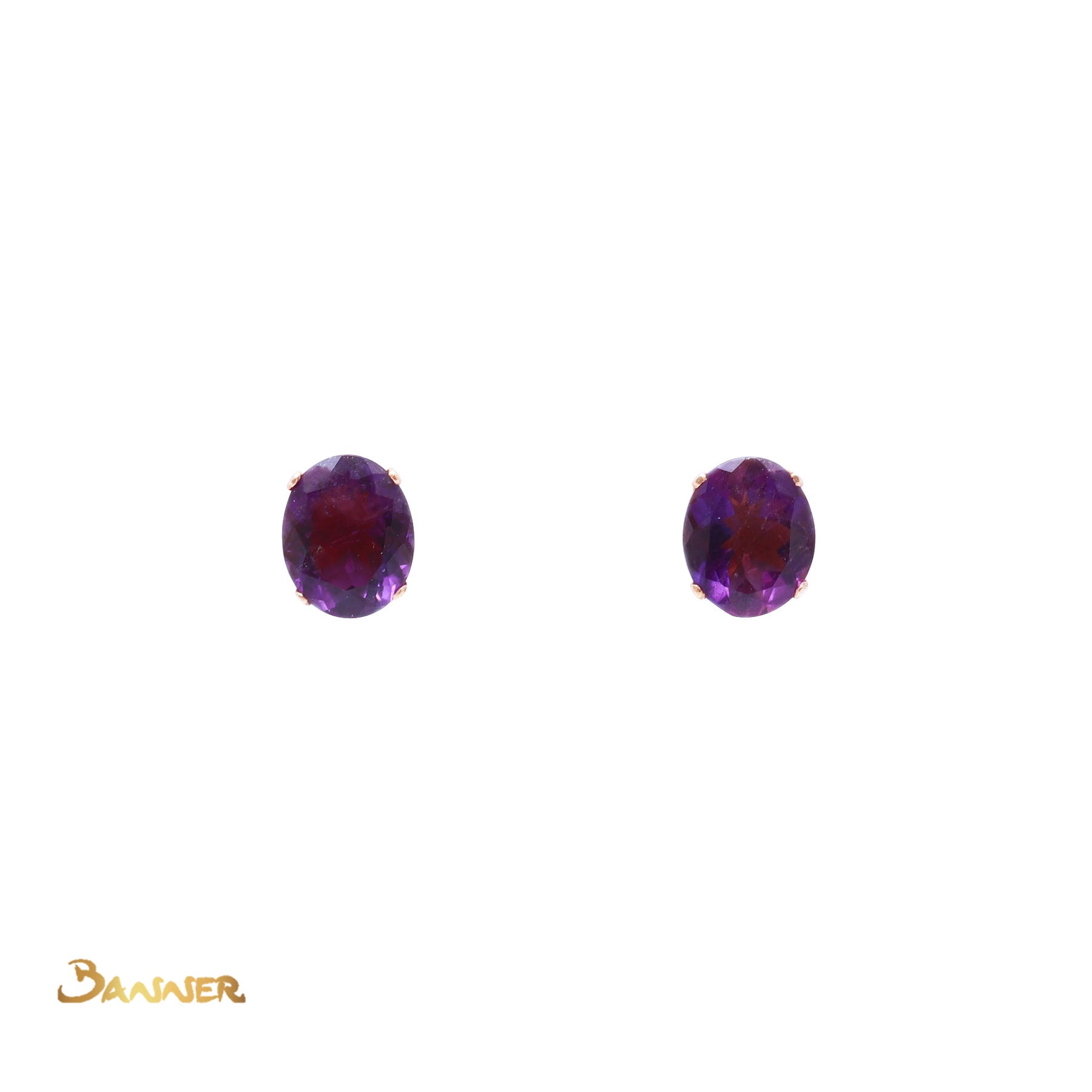 Round-cut Amethyst Stud Earrings