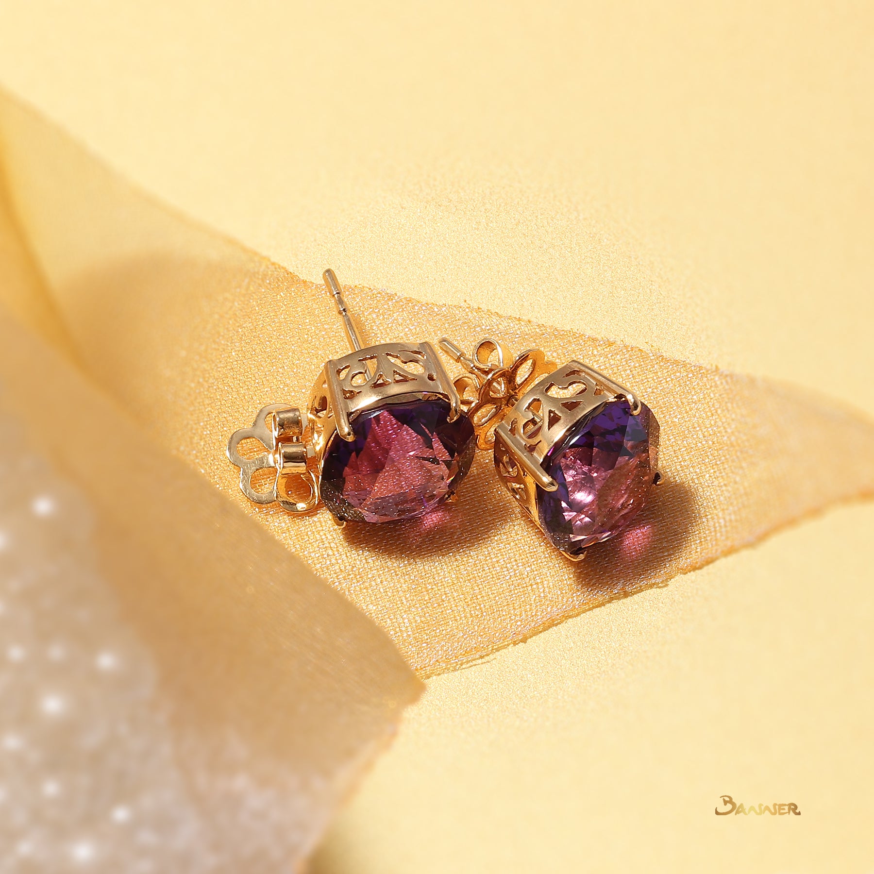 Amethyst Oval Solitaire Earrings