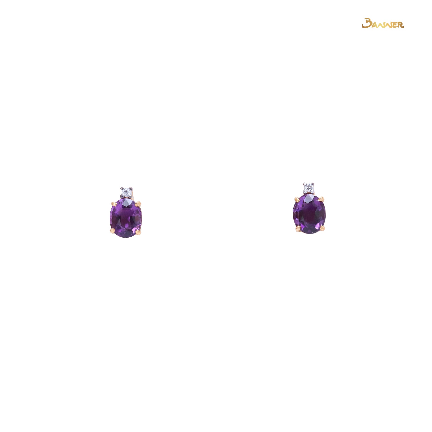 Amethyst and Diamond Petite Earrings