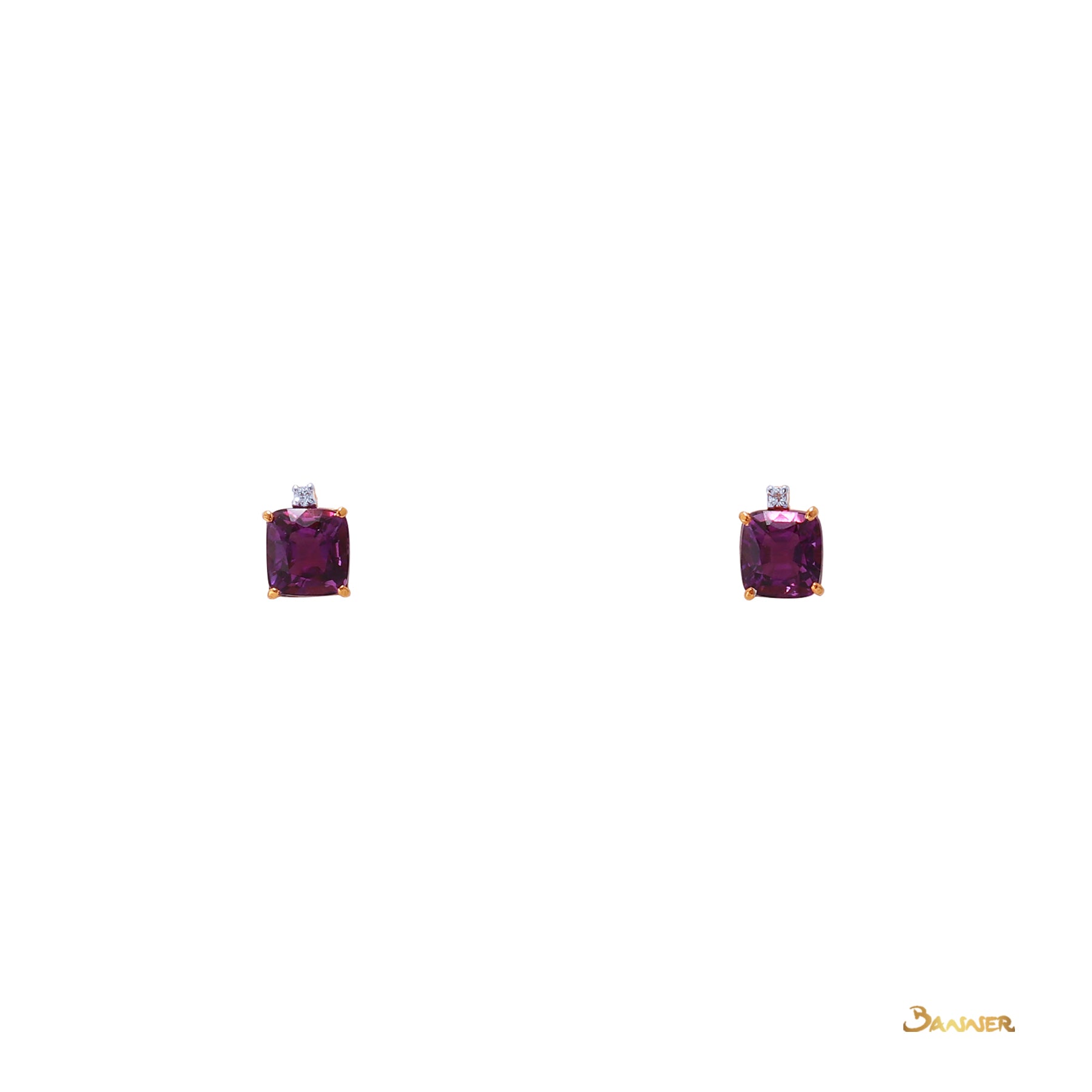 Amethyst and Diamond Stud Earrings