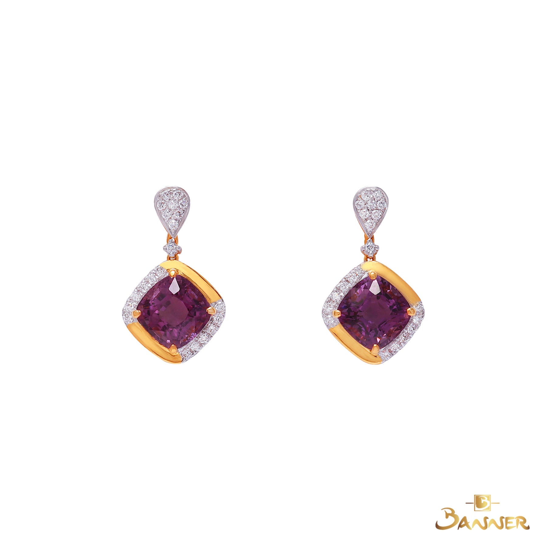 Amethyst and Diamond Earrings