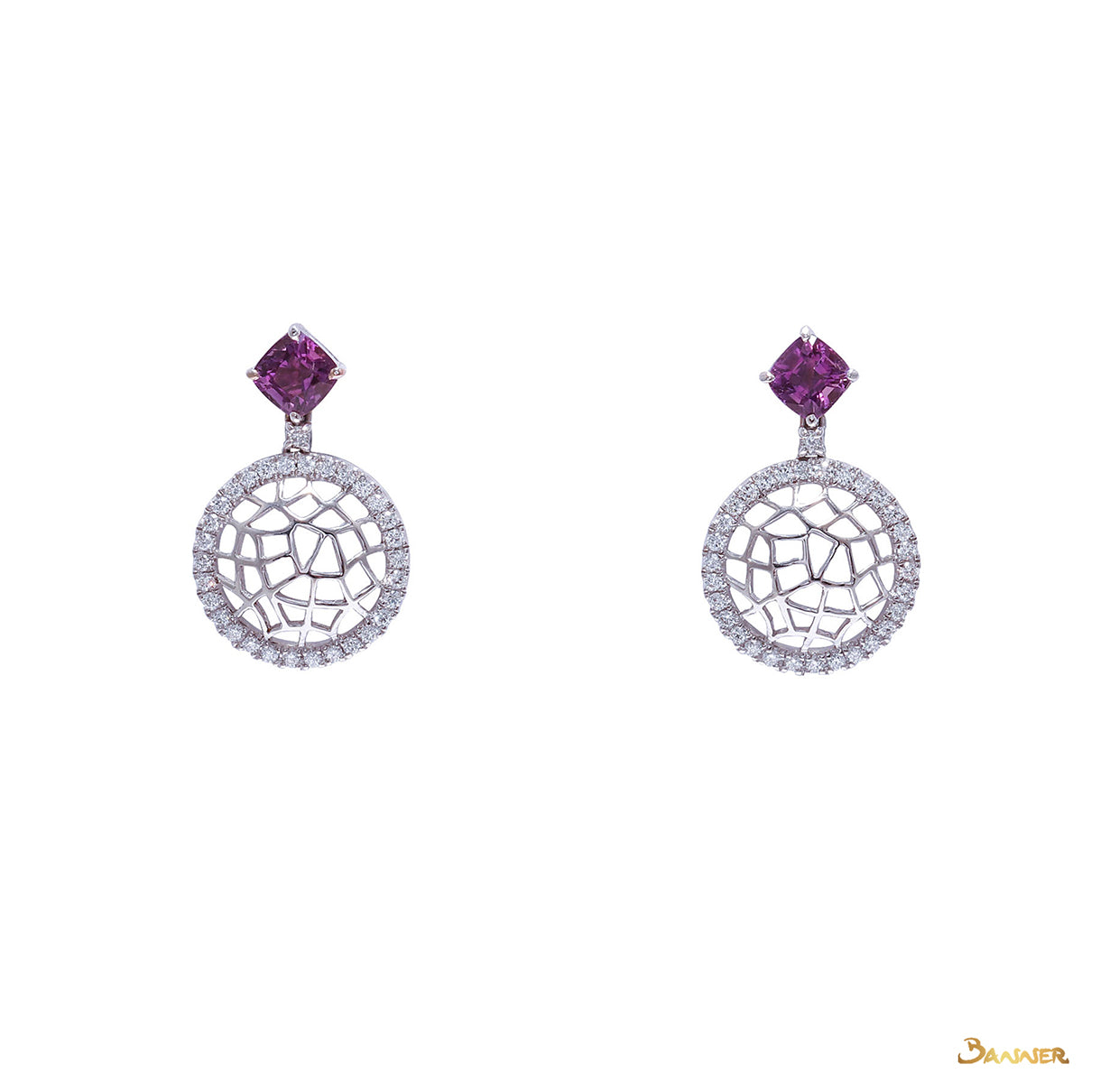 Amethyst and Diamond 2-way Earrings