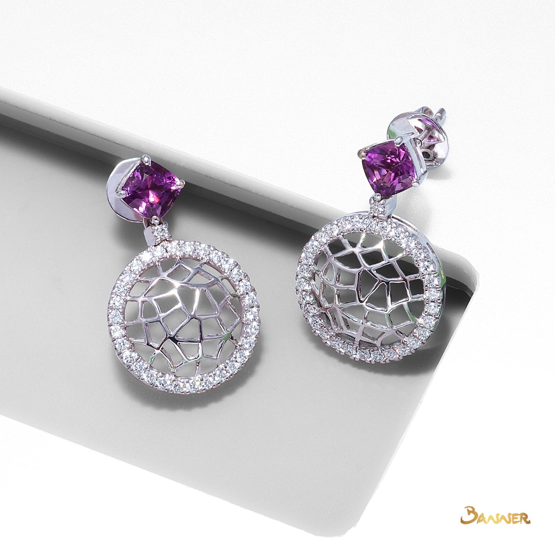 Amethyst and Diamond 2-way Earrings