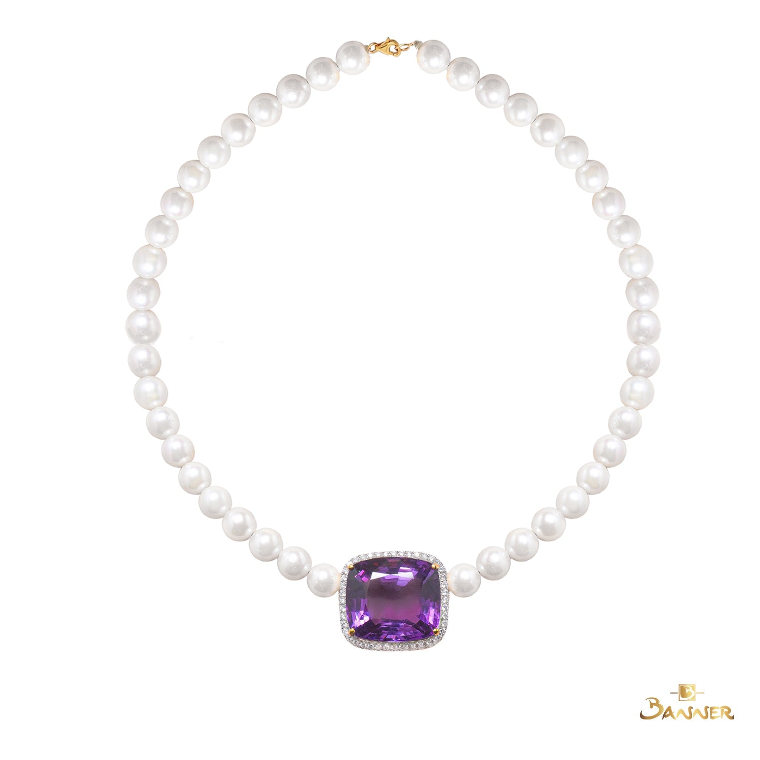 Amethyst, Pearl and Diamond Choker