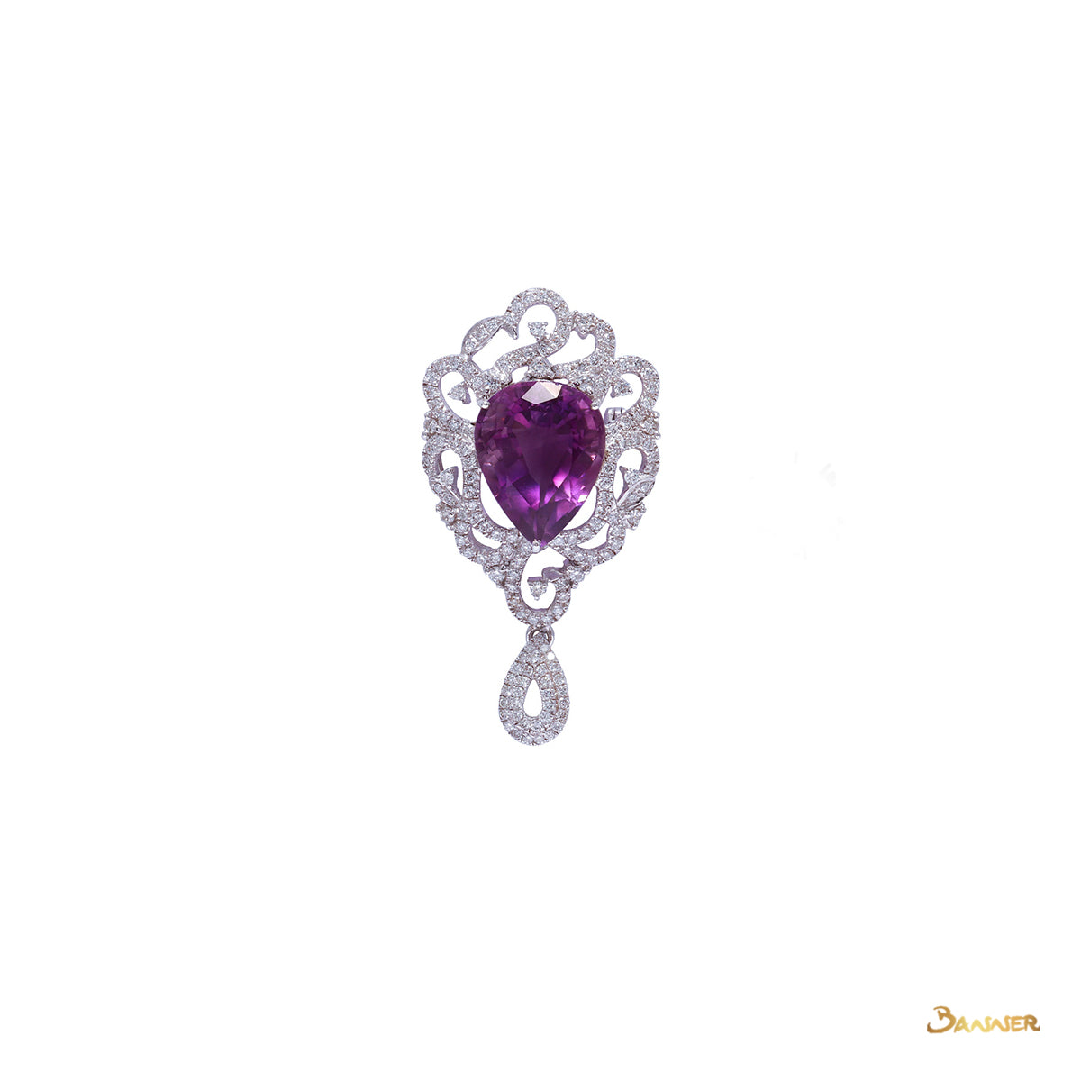 Amethyst and Diamond Pendant/ Brooch