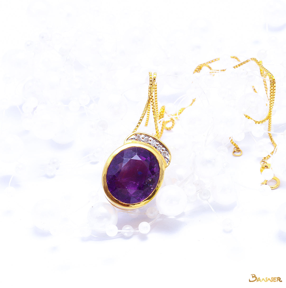 Amethyst and Diamond Pendant