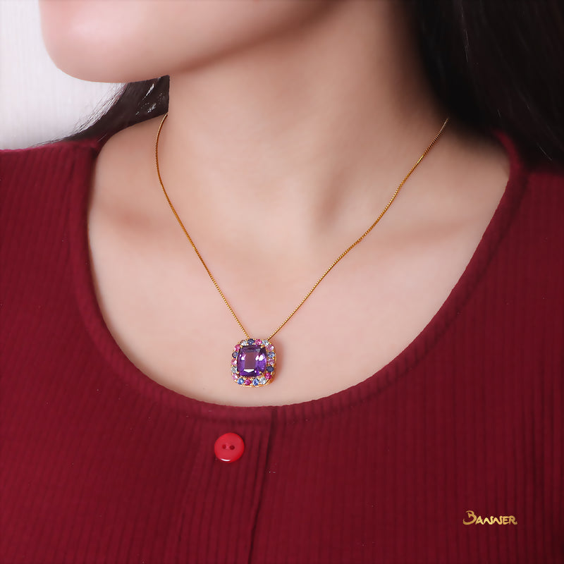 Amethyst and colored sapphire Pendant