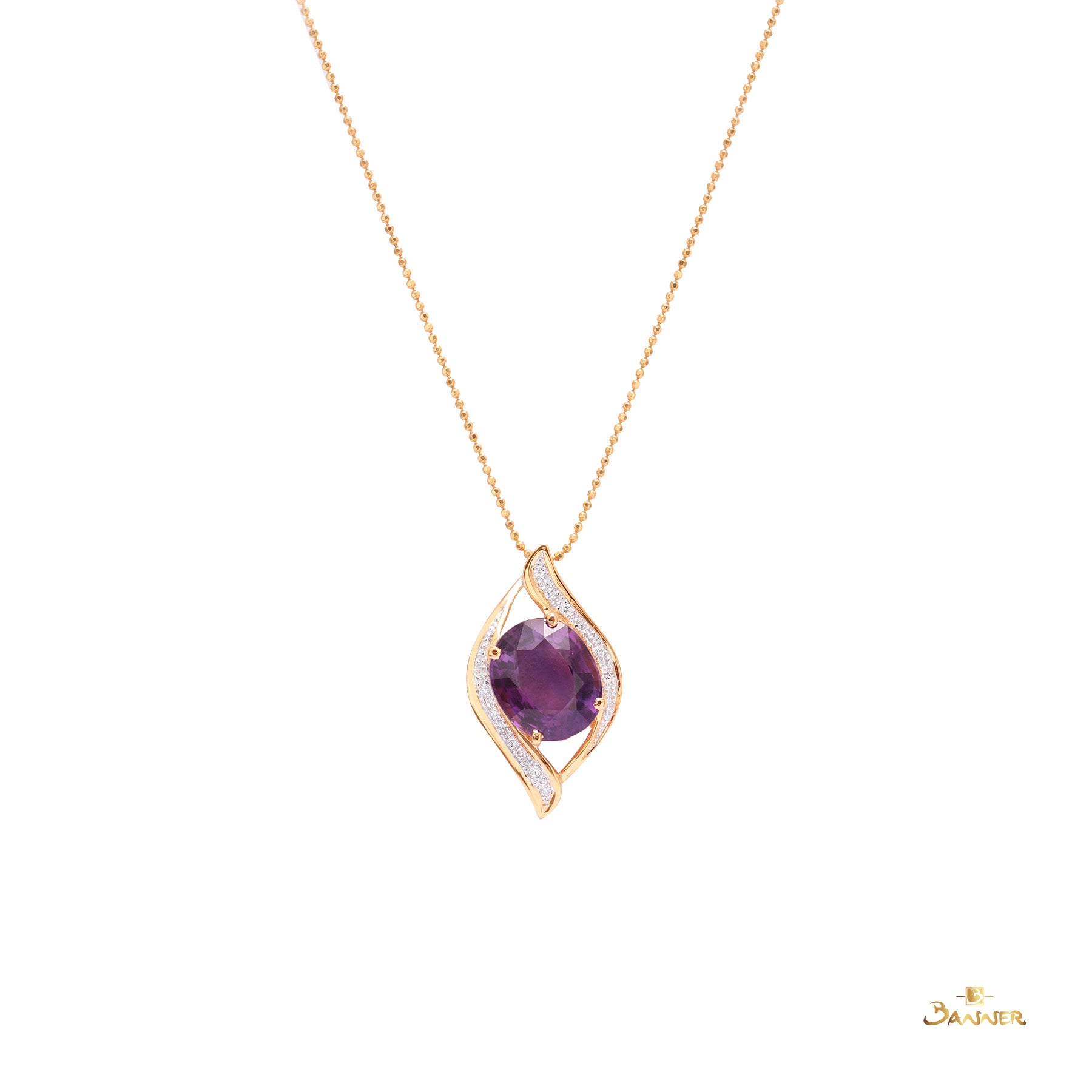 Amethyst and Diamond Myat-Lone Pendant