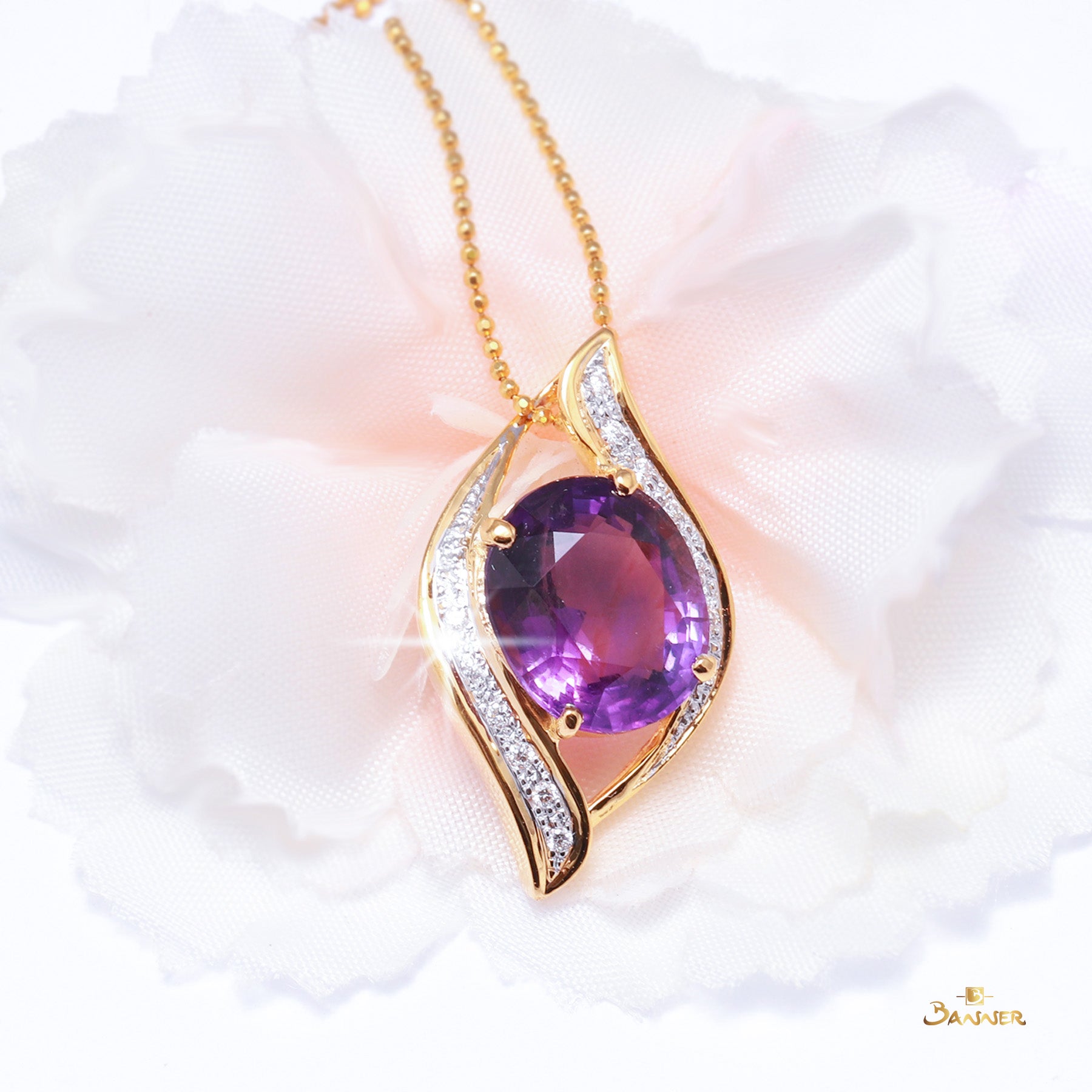 Amethyst and Diamond Myat-Lone Pendant