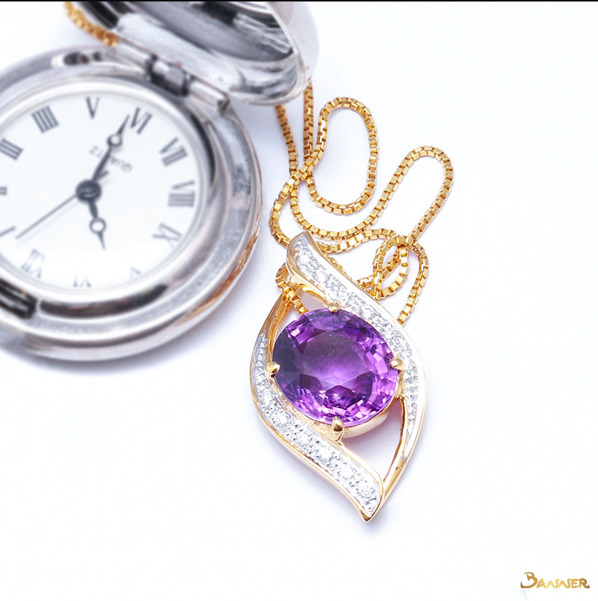 Amethyst and Diamond Myat-Lone Pendant