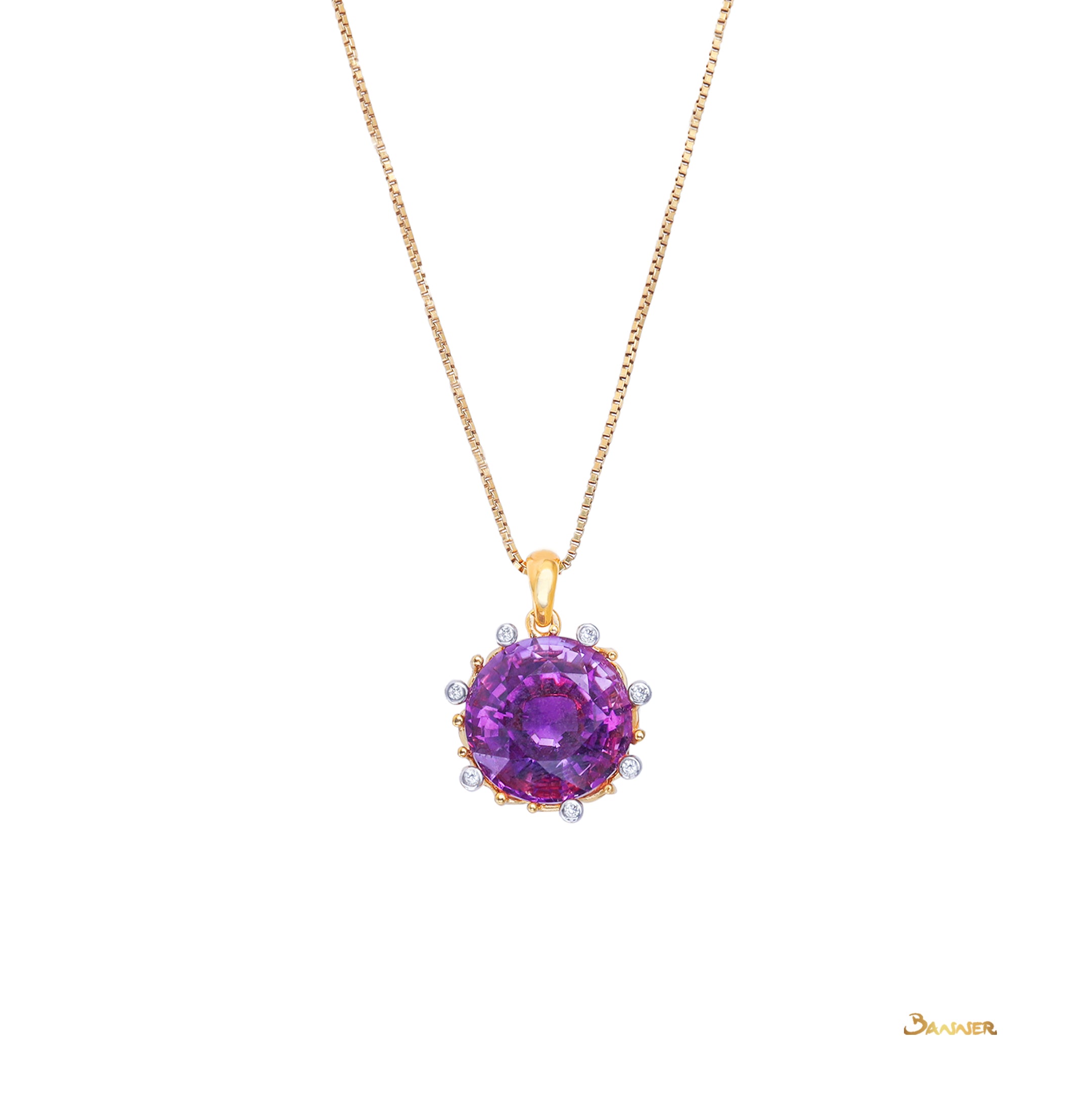 Amethyst and Diamond Pendant