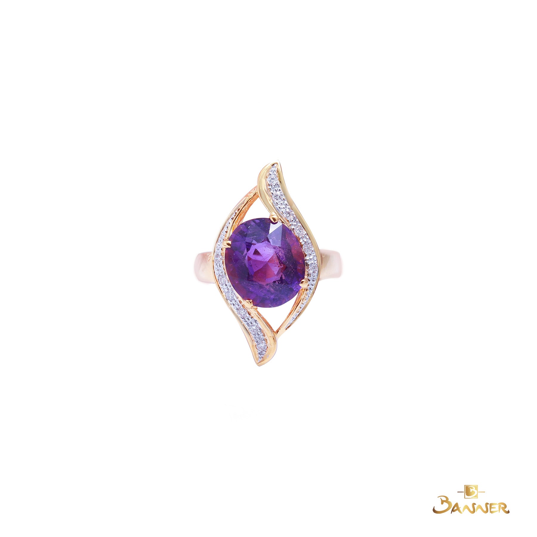 Amethyst and Diamond Myat-Lone Ring