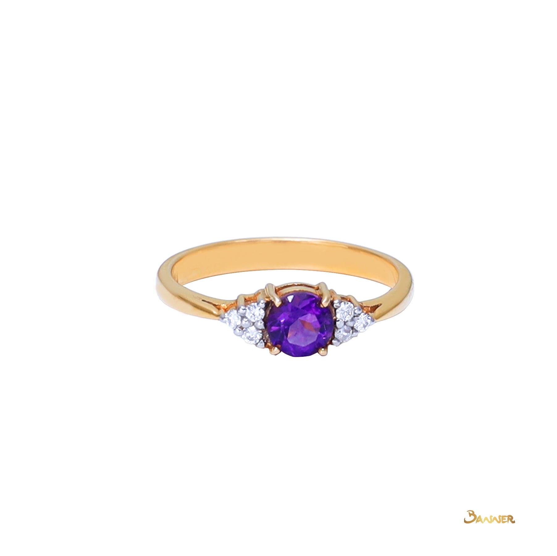 Amethyst and Diamond Petite Ring