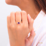 Amethyst and Diamond Petite Ring