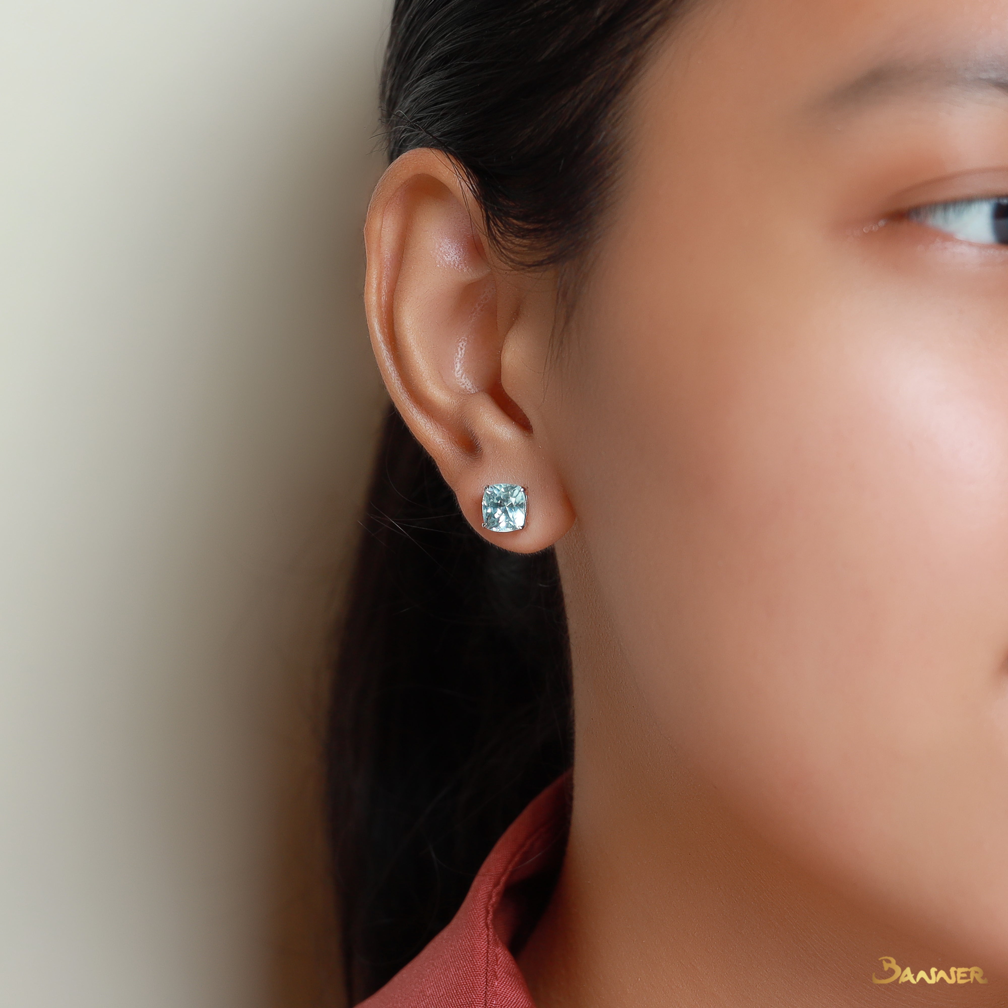 Aquamarine Stud Earrings