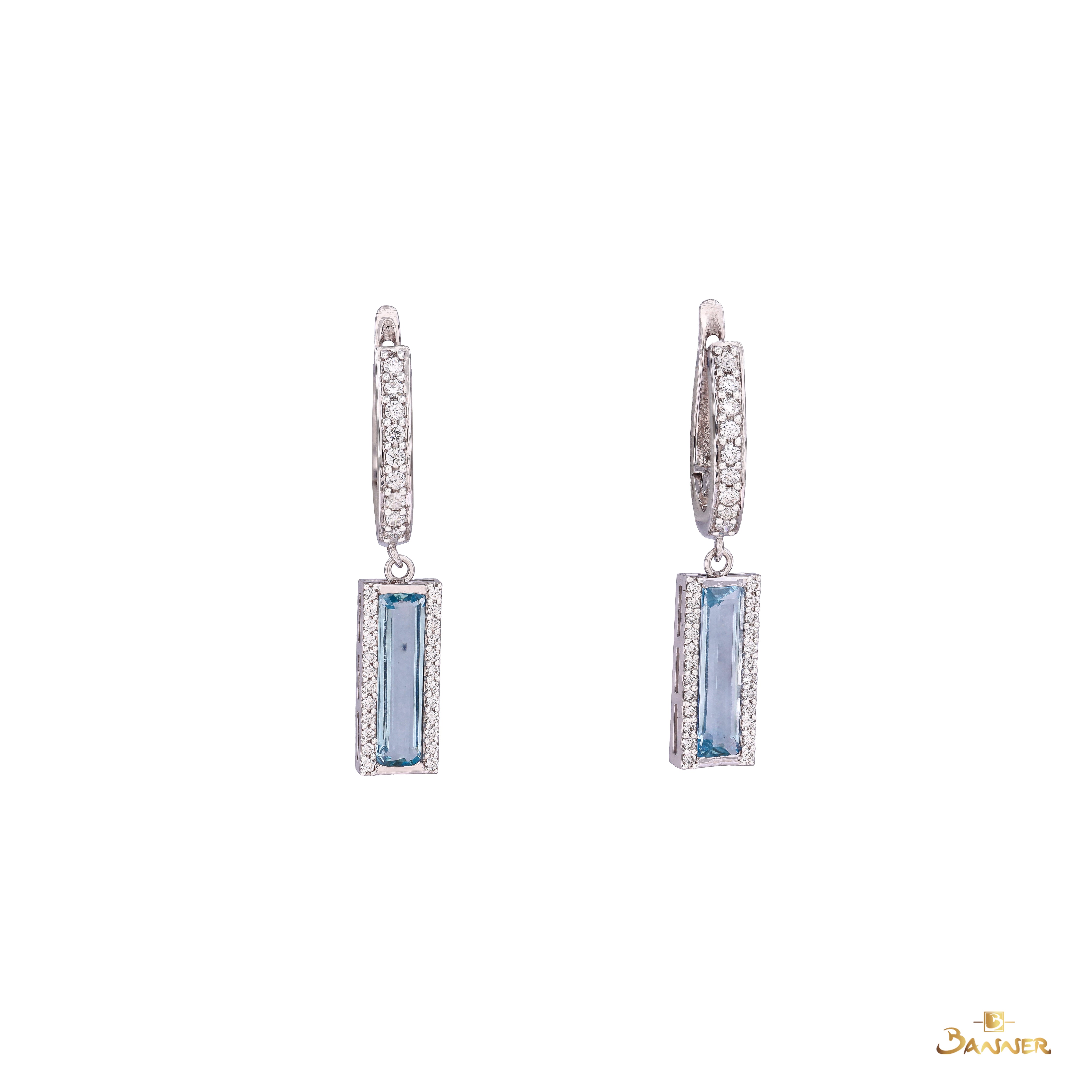 Aquamarine and Diamond Icy Radiance Earrings