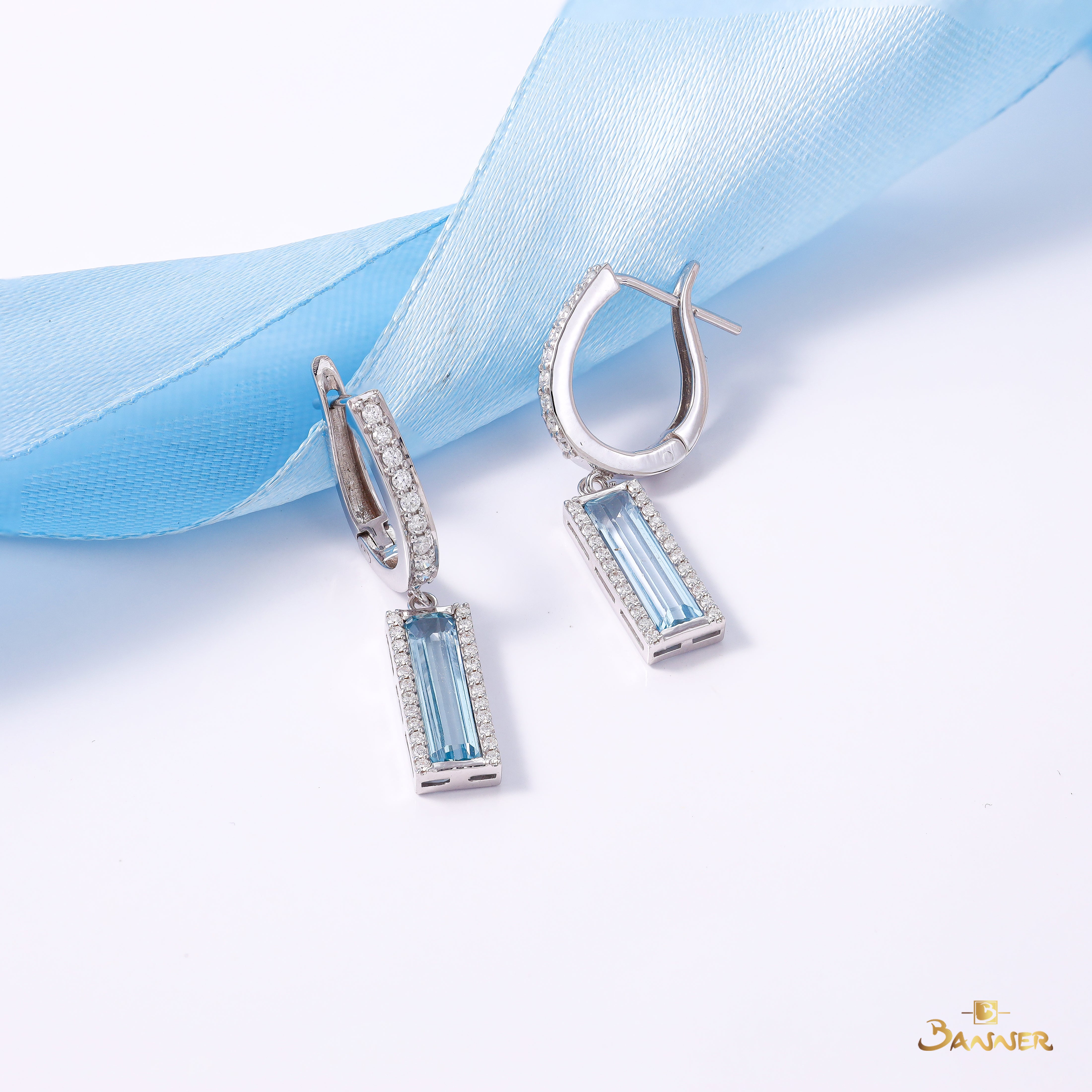 Aquamarine and Diamond Icy Radiance Earrings