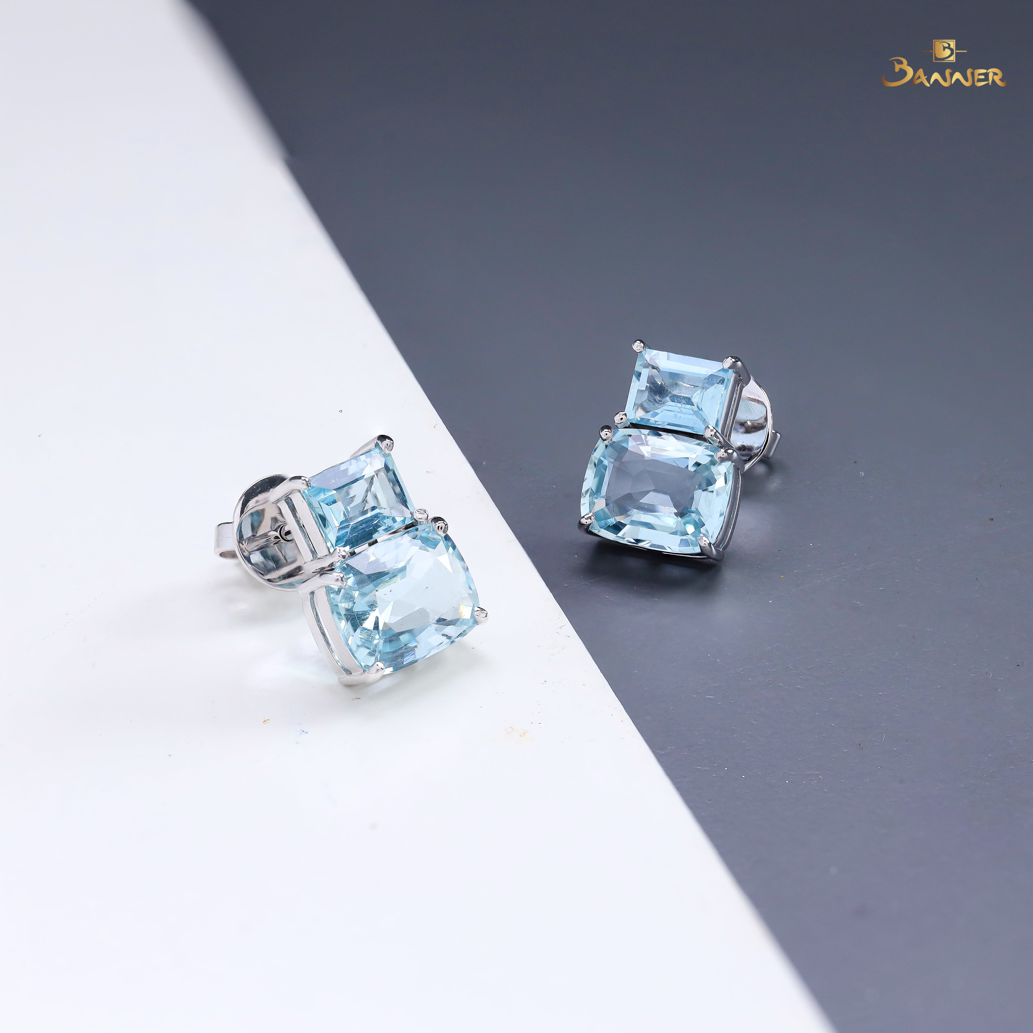 Aquamarine 2-step Earrings