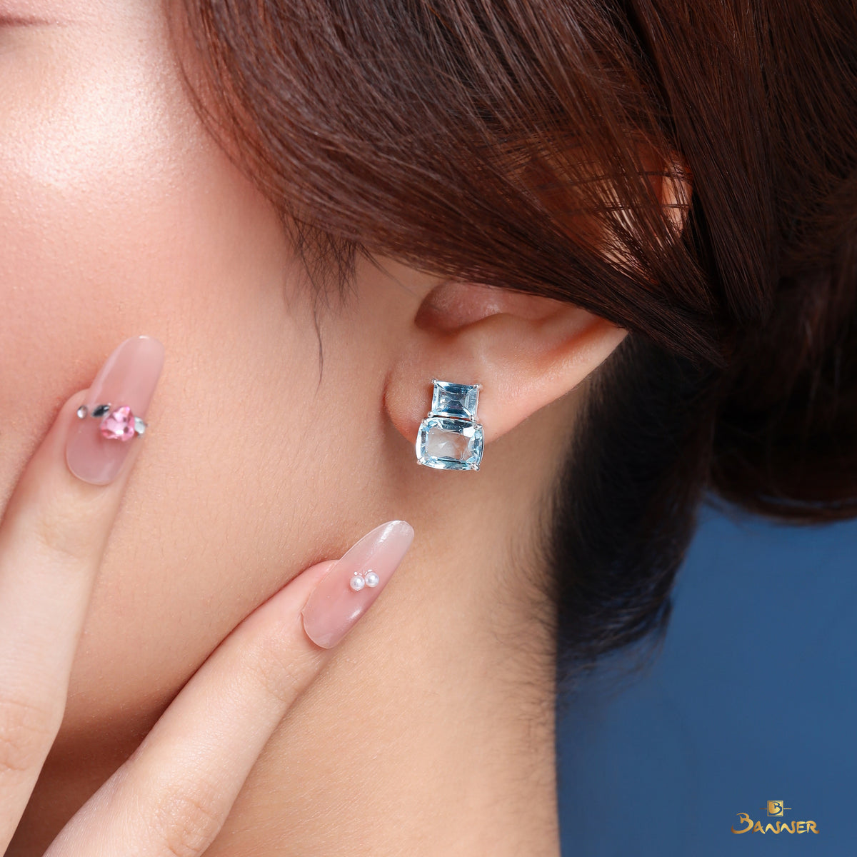 Aquamarine 2-step Earrings