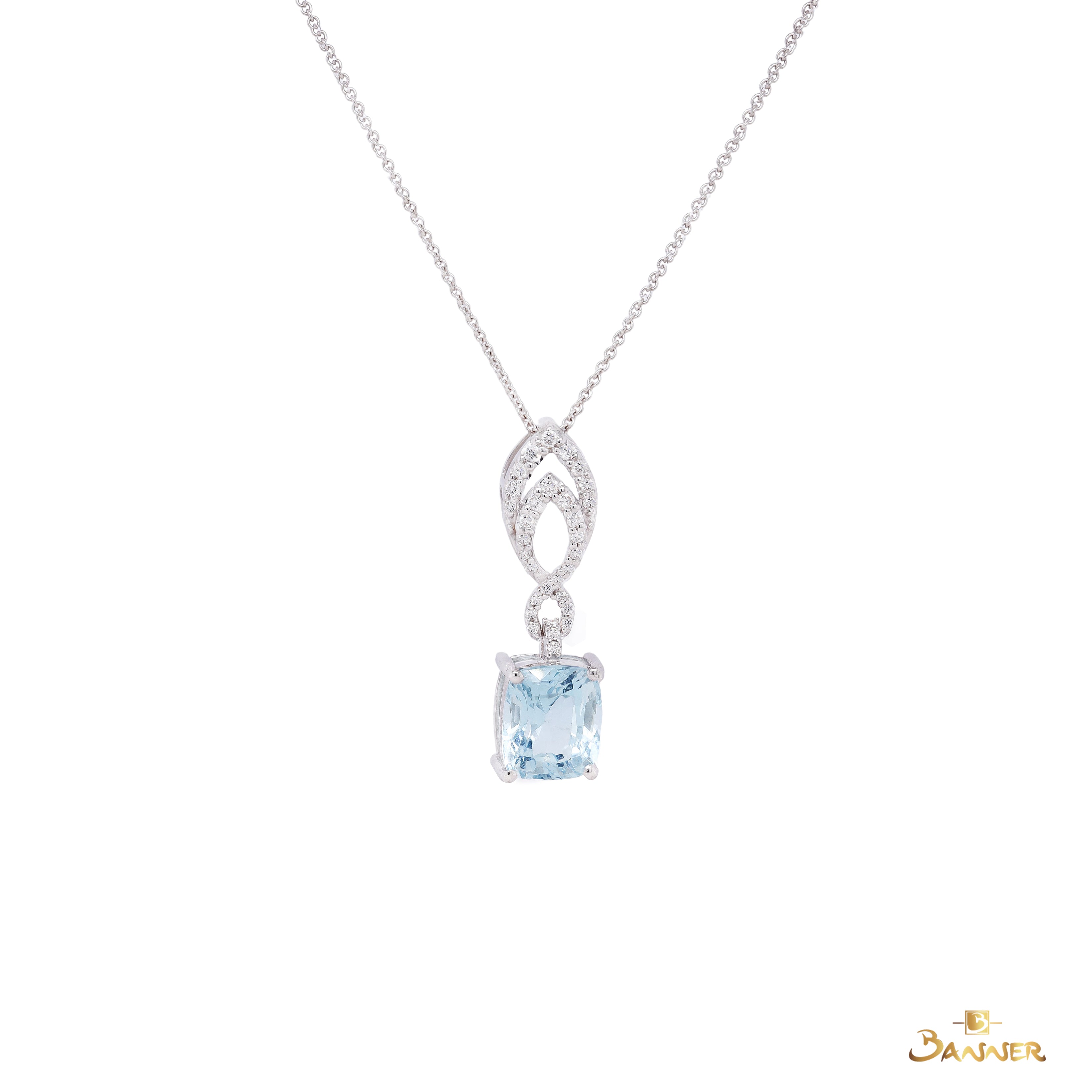 Aquamarine and Diamond Ciel Pendant