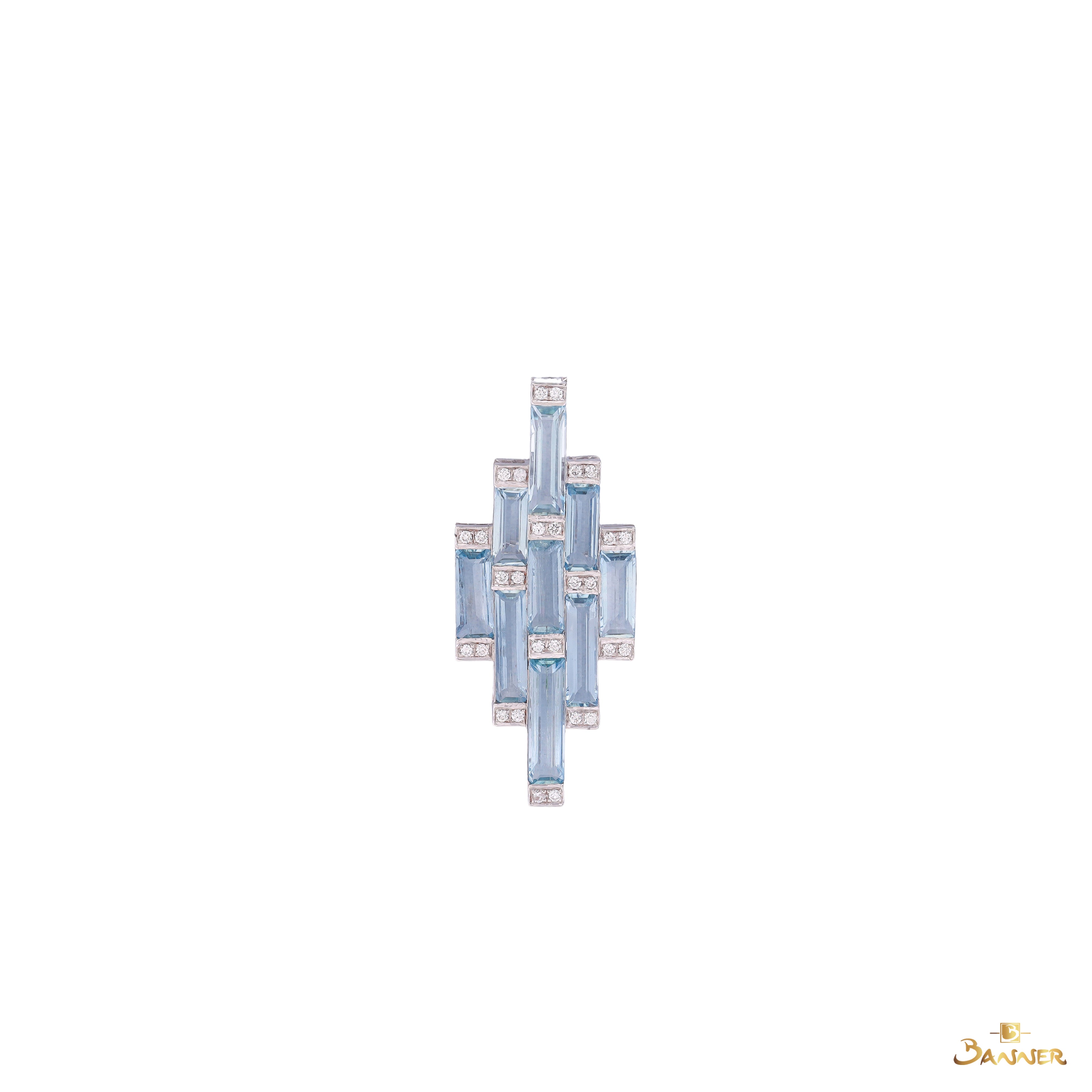 Aquamarine and Diamond Icy Radiance Pendant
