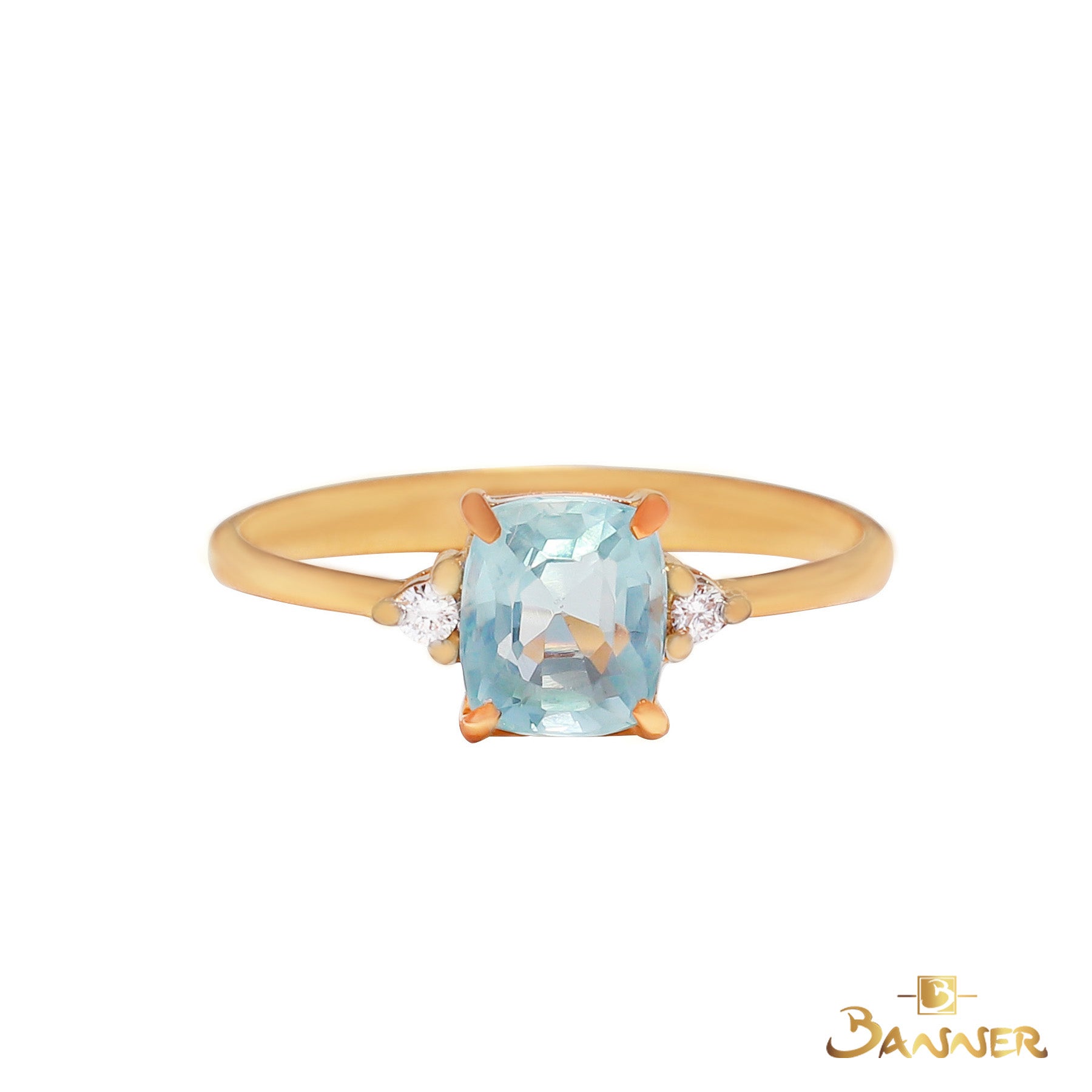 Aquamarine and Diamond Ring