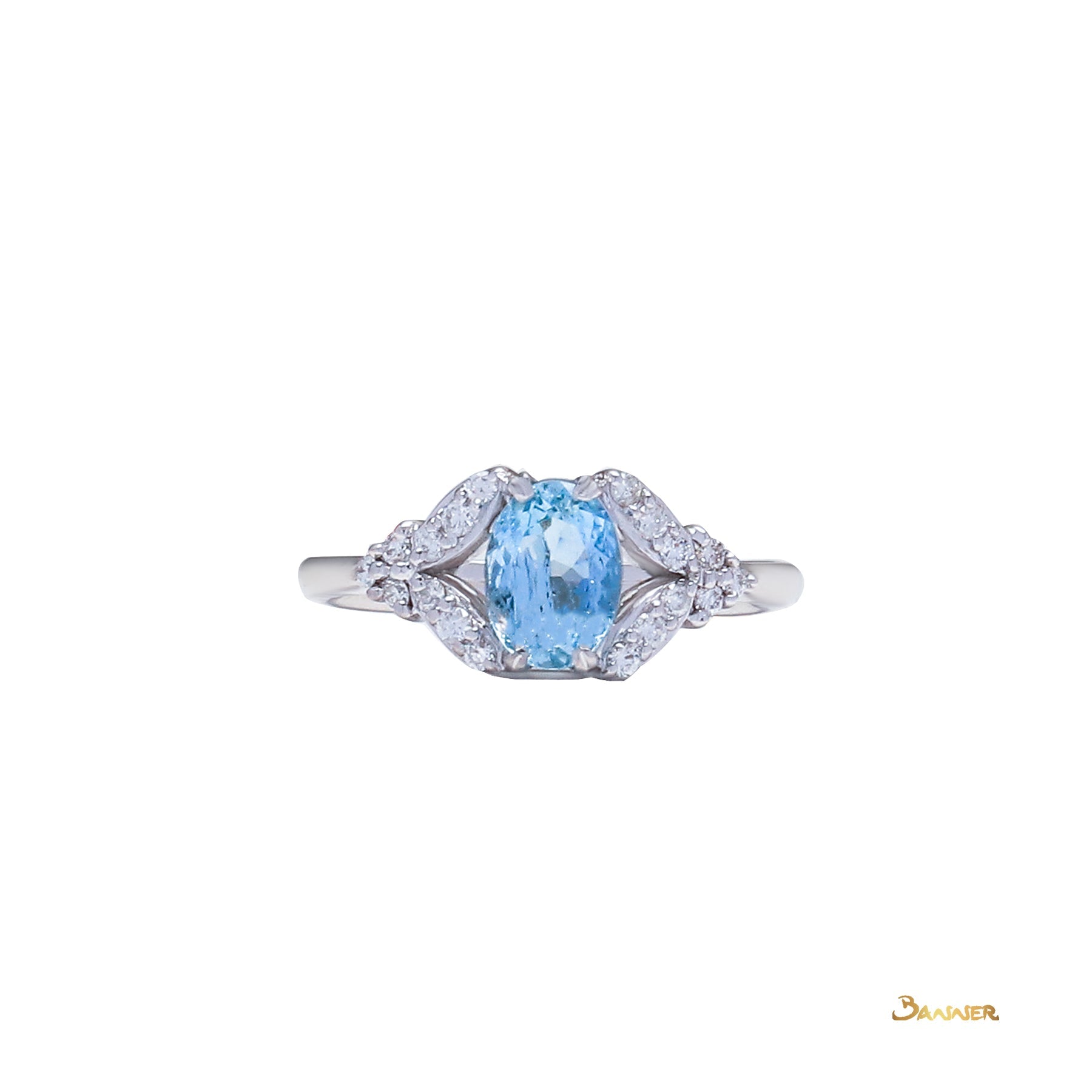 Aquamarine and Diamond Ring