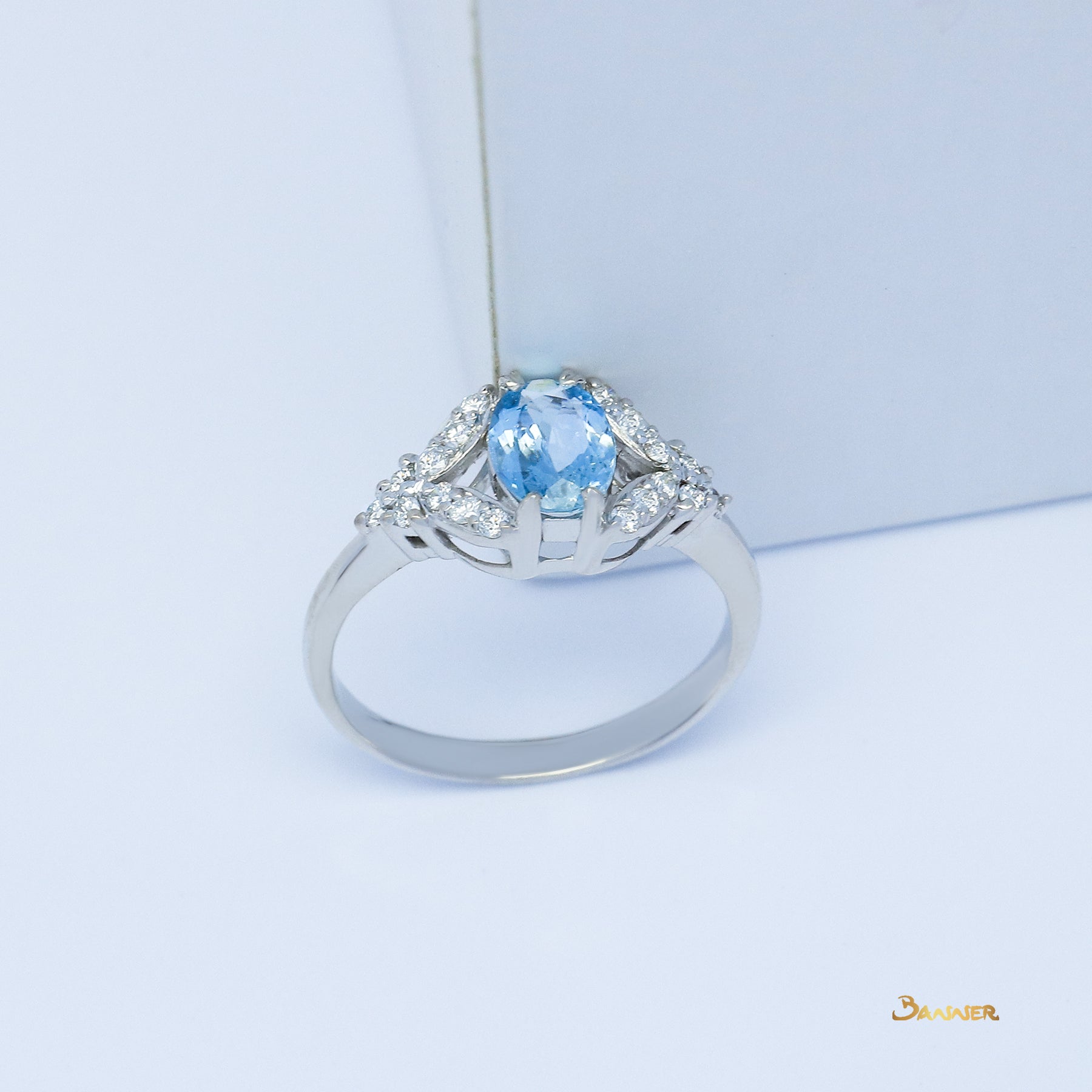 Aquamarine and Diamond Ring