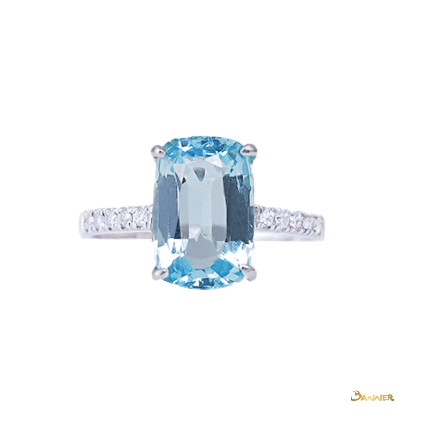 Aquamarine and Diamond Ring