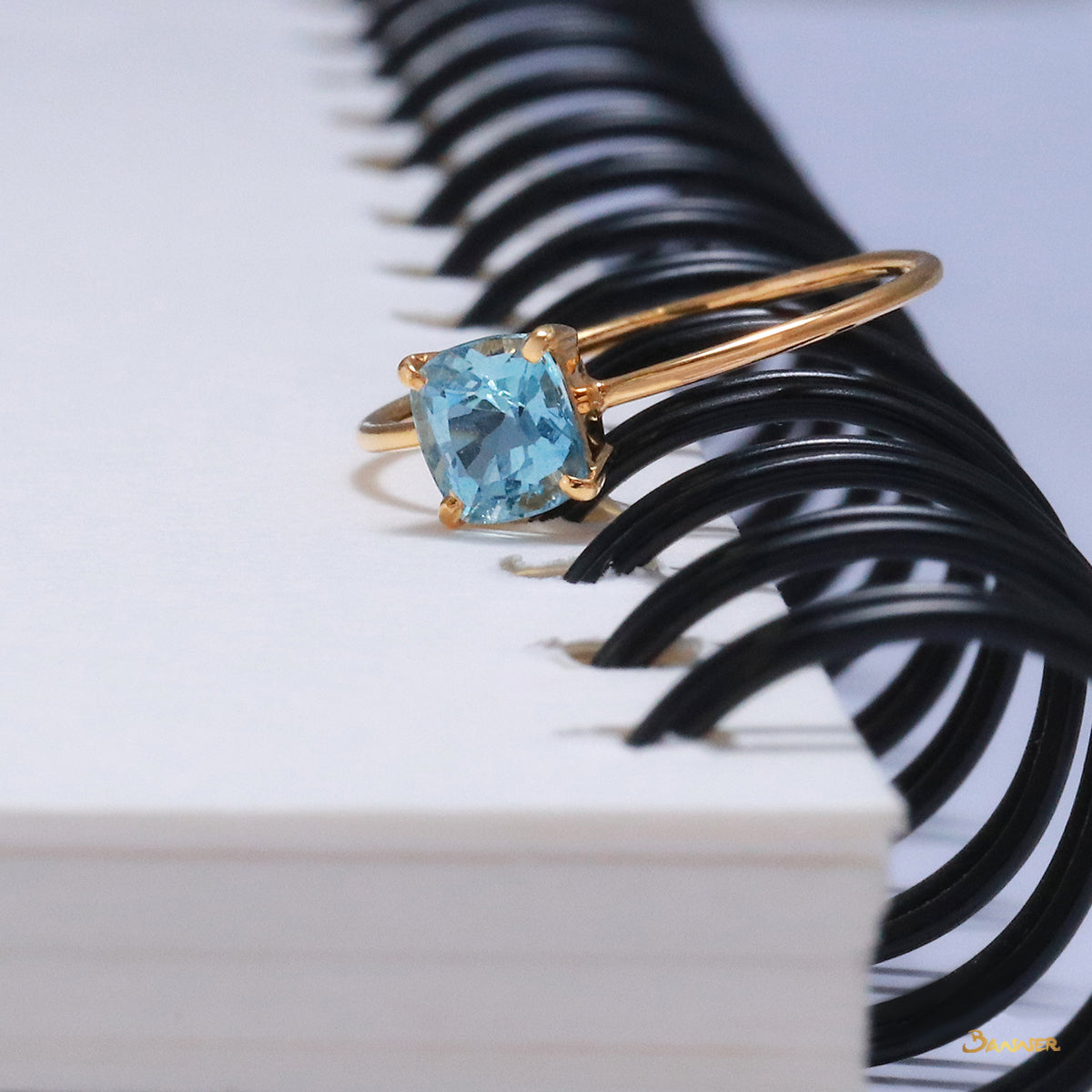 Aquamarine Solitaire Ring