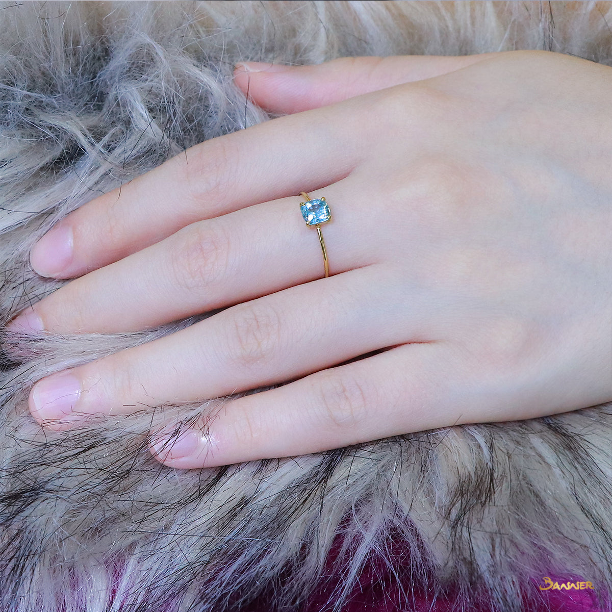 Aquamarine Solitaire Ring