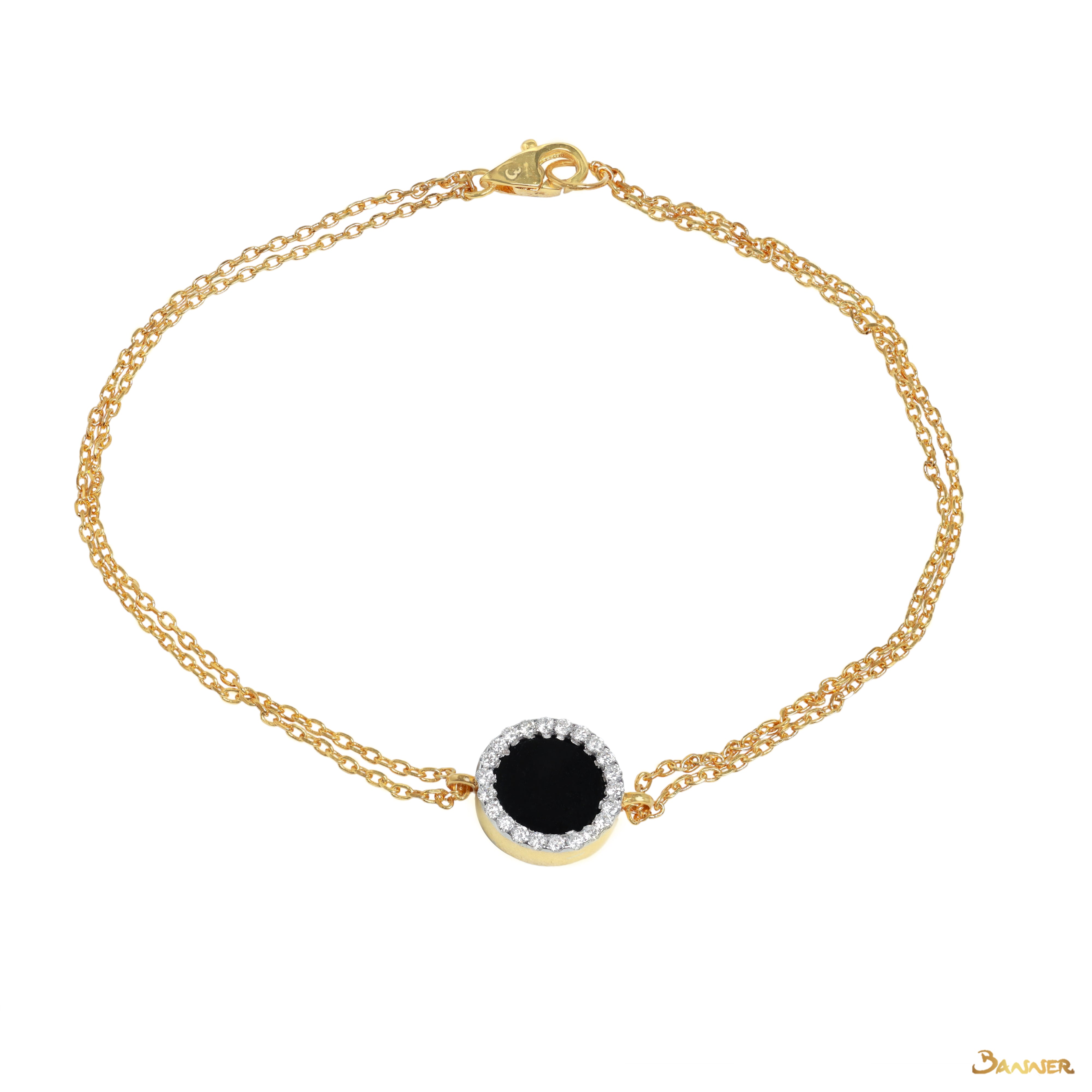 Black Jade and Diamond Eclipse Bracelet