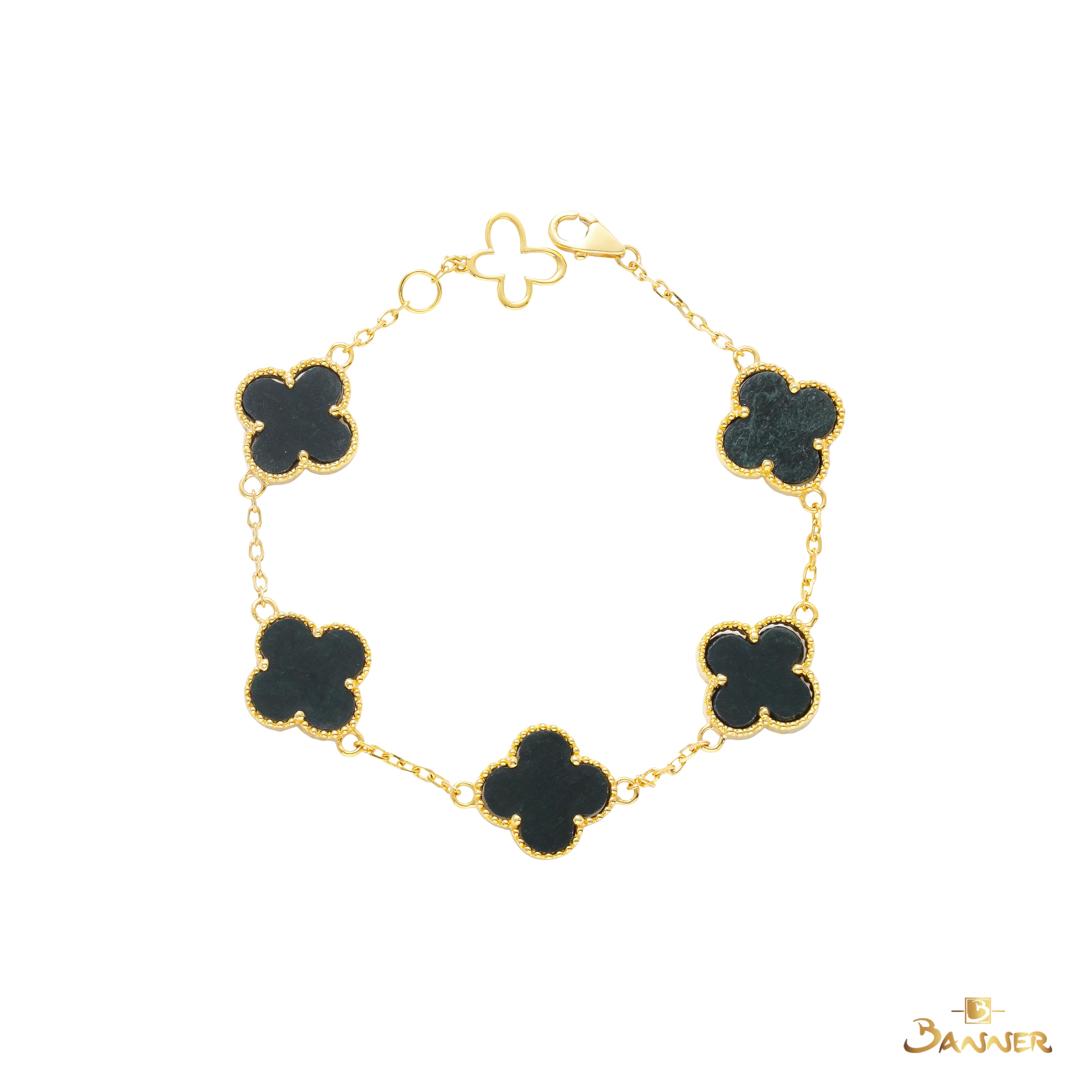 Black Jade Clover Bracelet