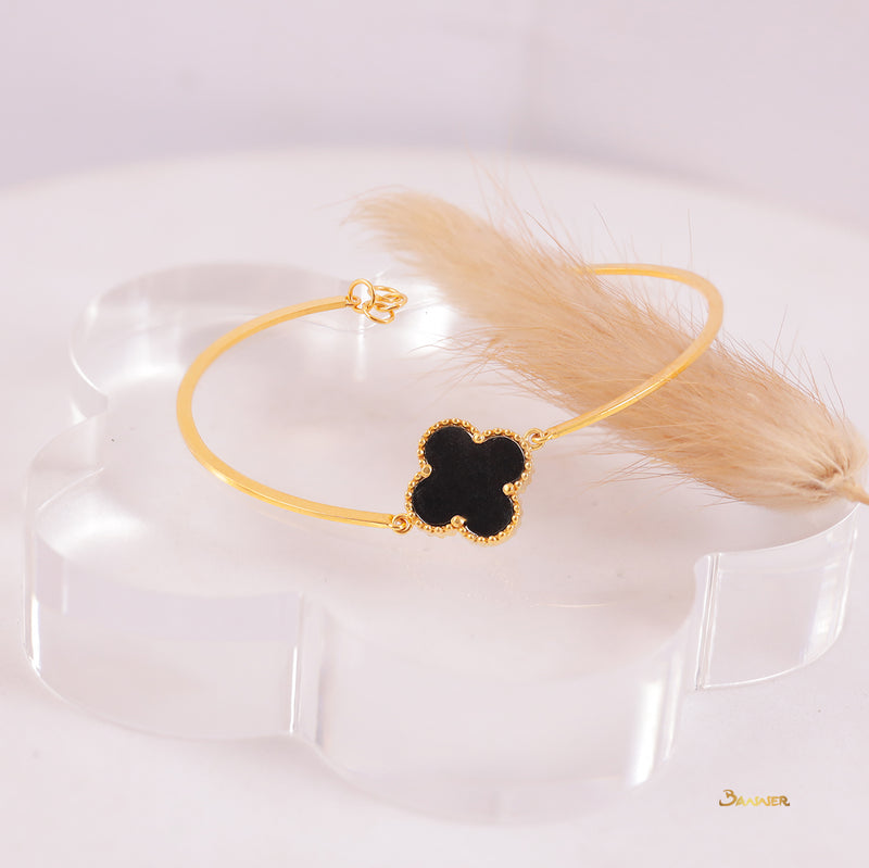 Black Jade Clover Bracelet