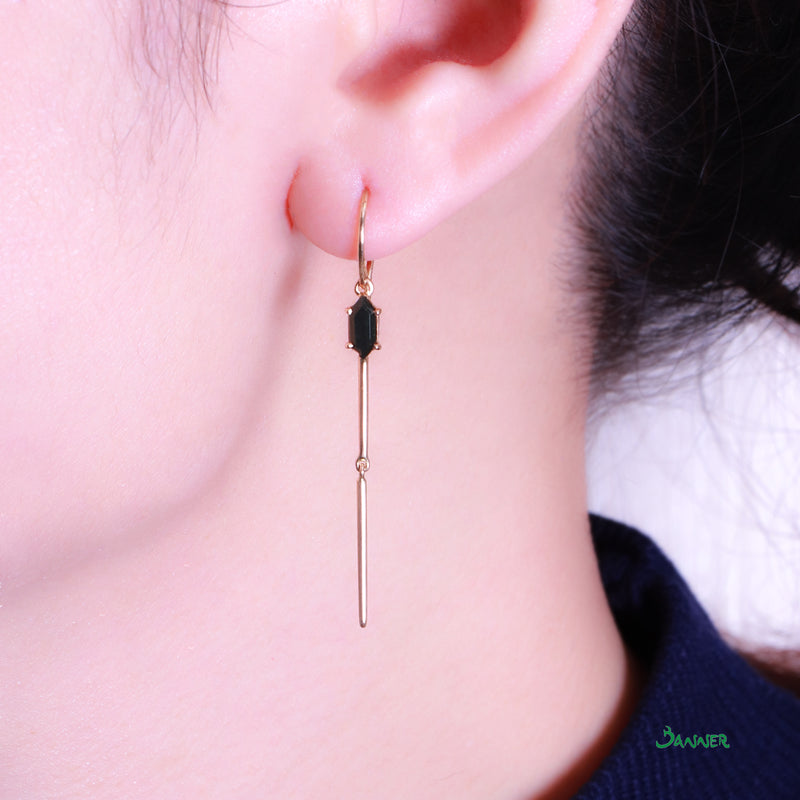 Black Jade Dangle Earrings