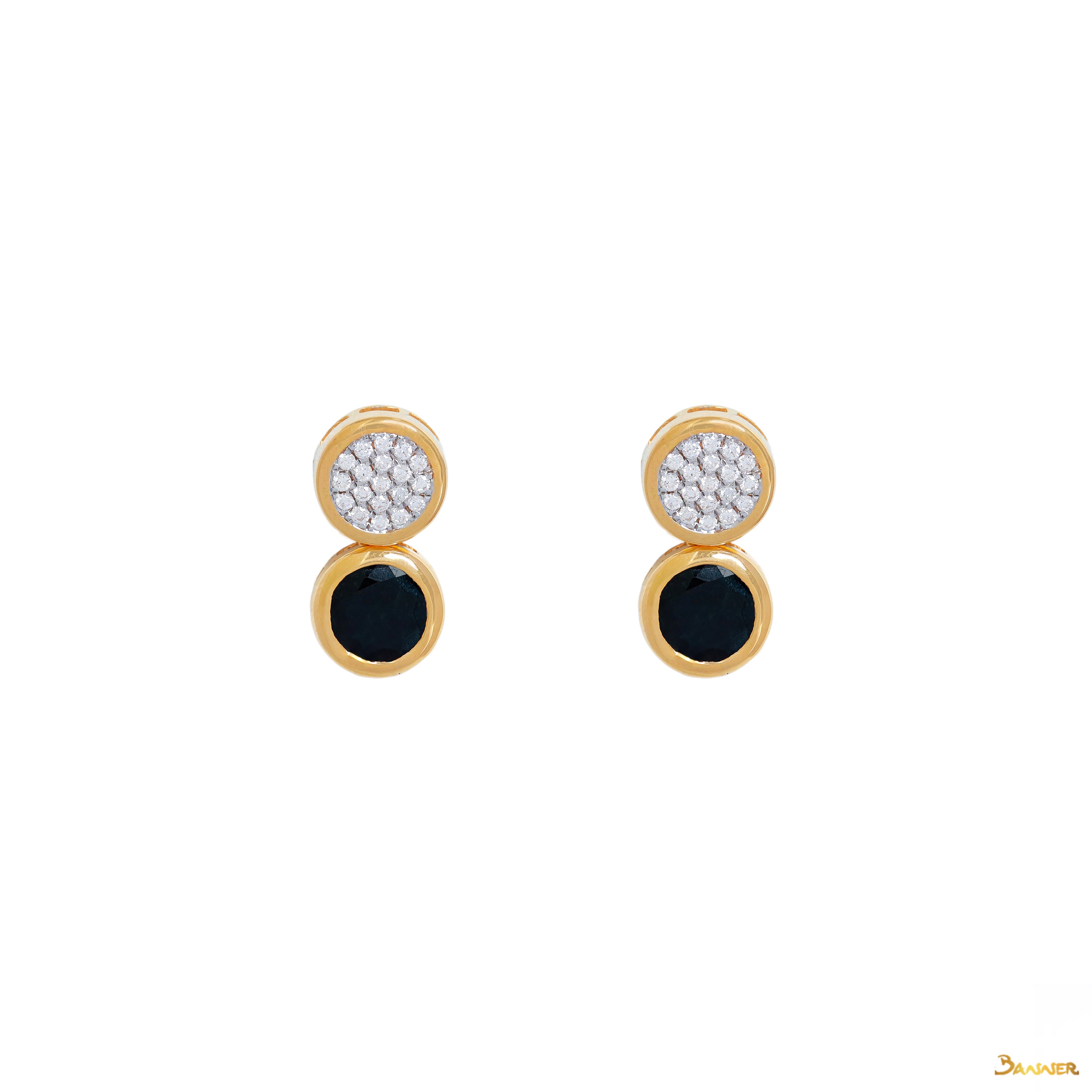 Black Jade and Diamond Go Earrings