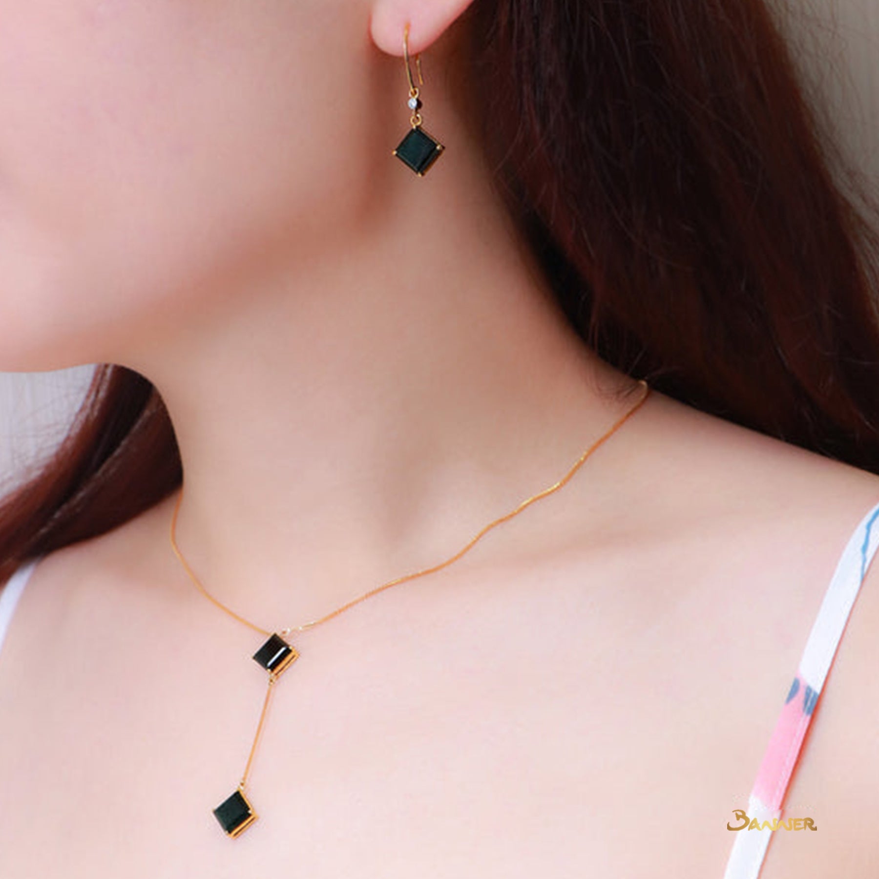 Black Jade 2-step Necklace