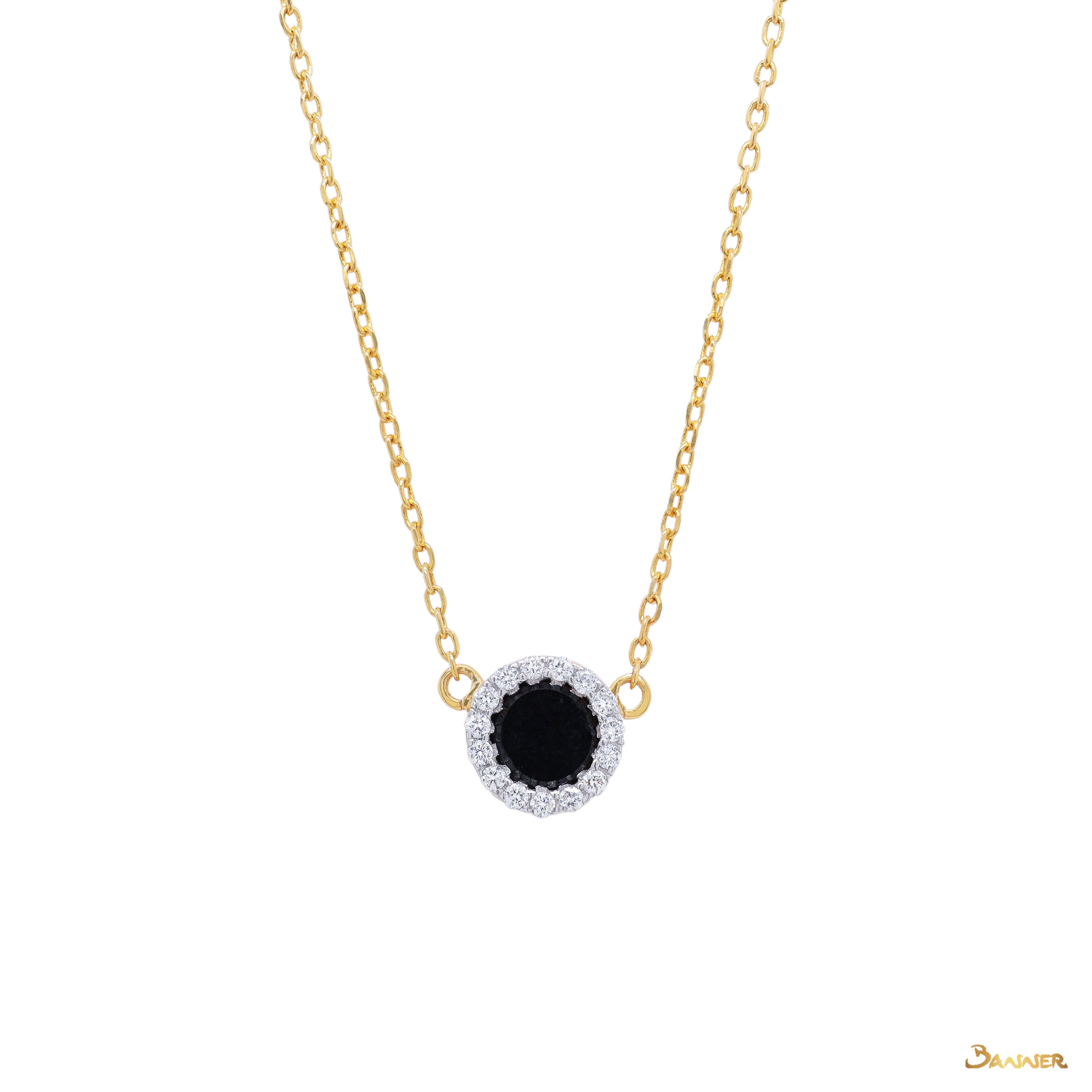 Black Jade and Diamond Eclipse Necklace