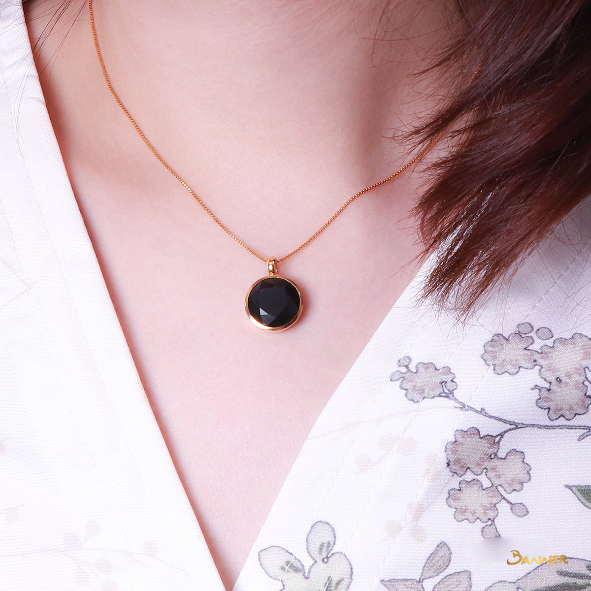 Black Jade Solitaire Pendant