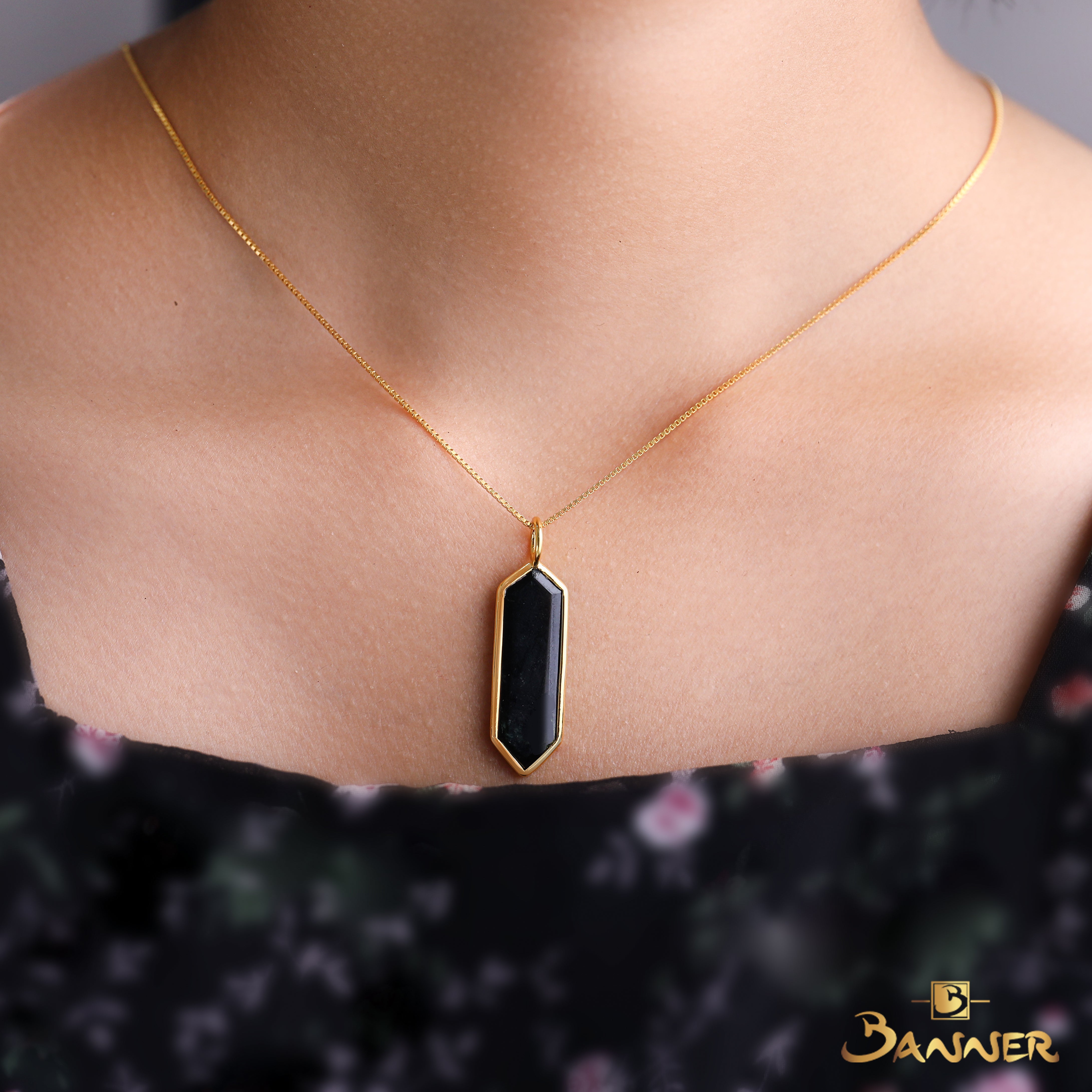 Arrowhead Black Jade Pendant
