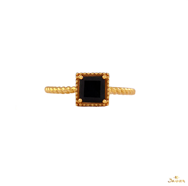 Black Jade Square Ring