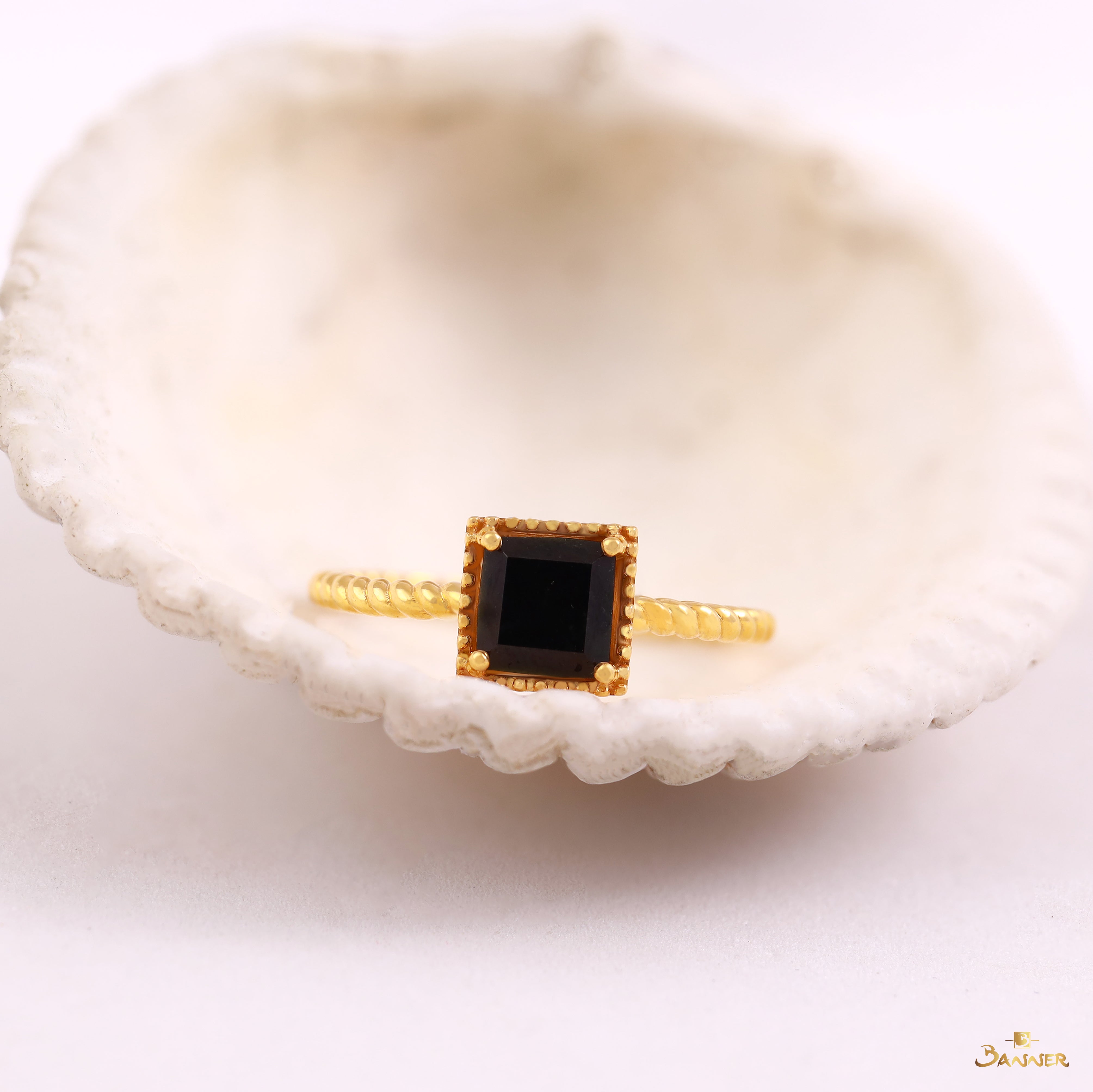 Black Jade Square Ring