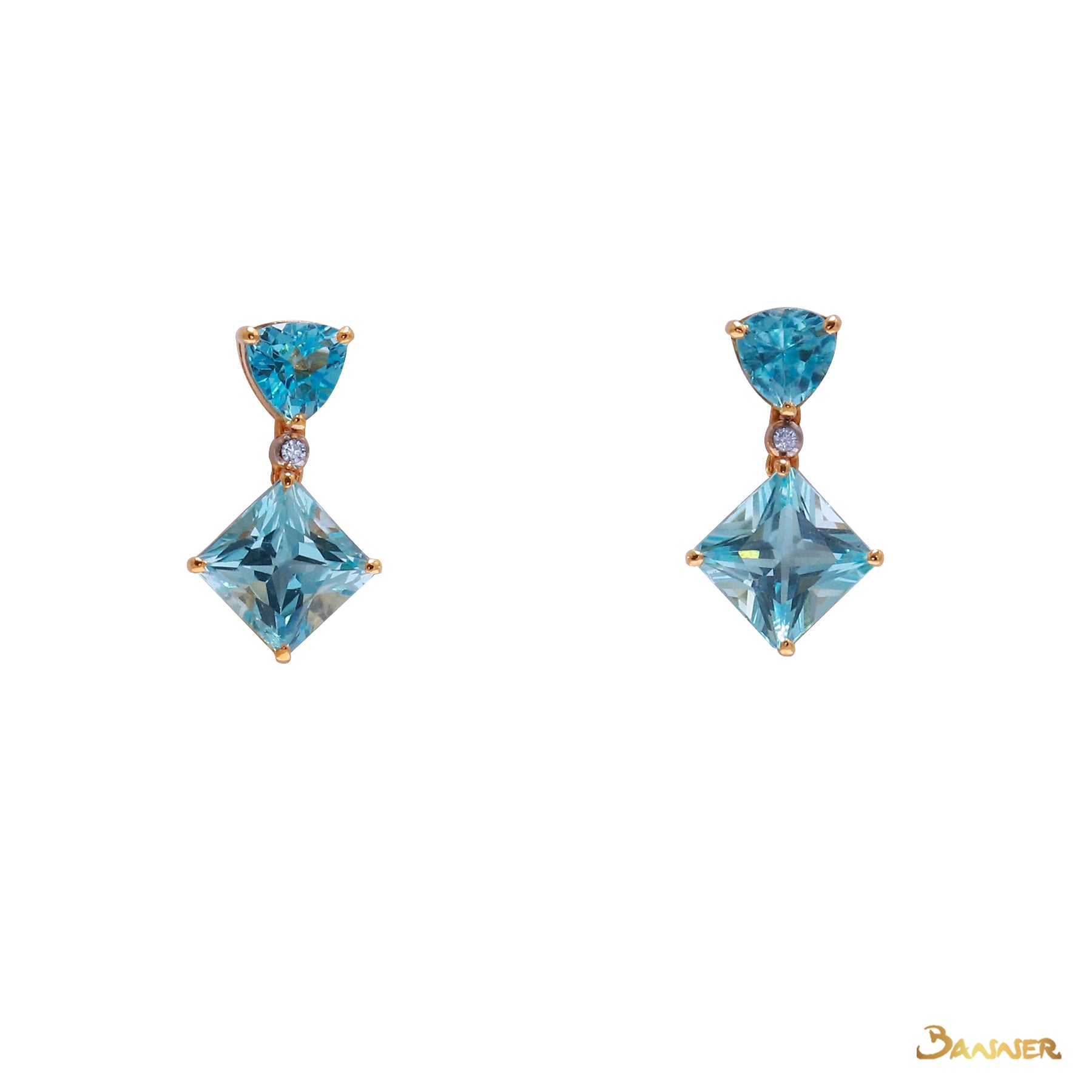 Blue Topaz and Diamond Earrings